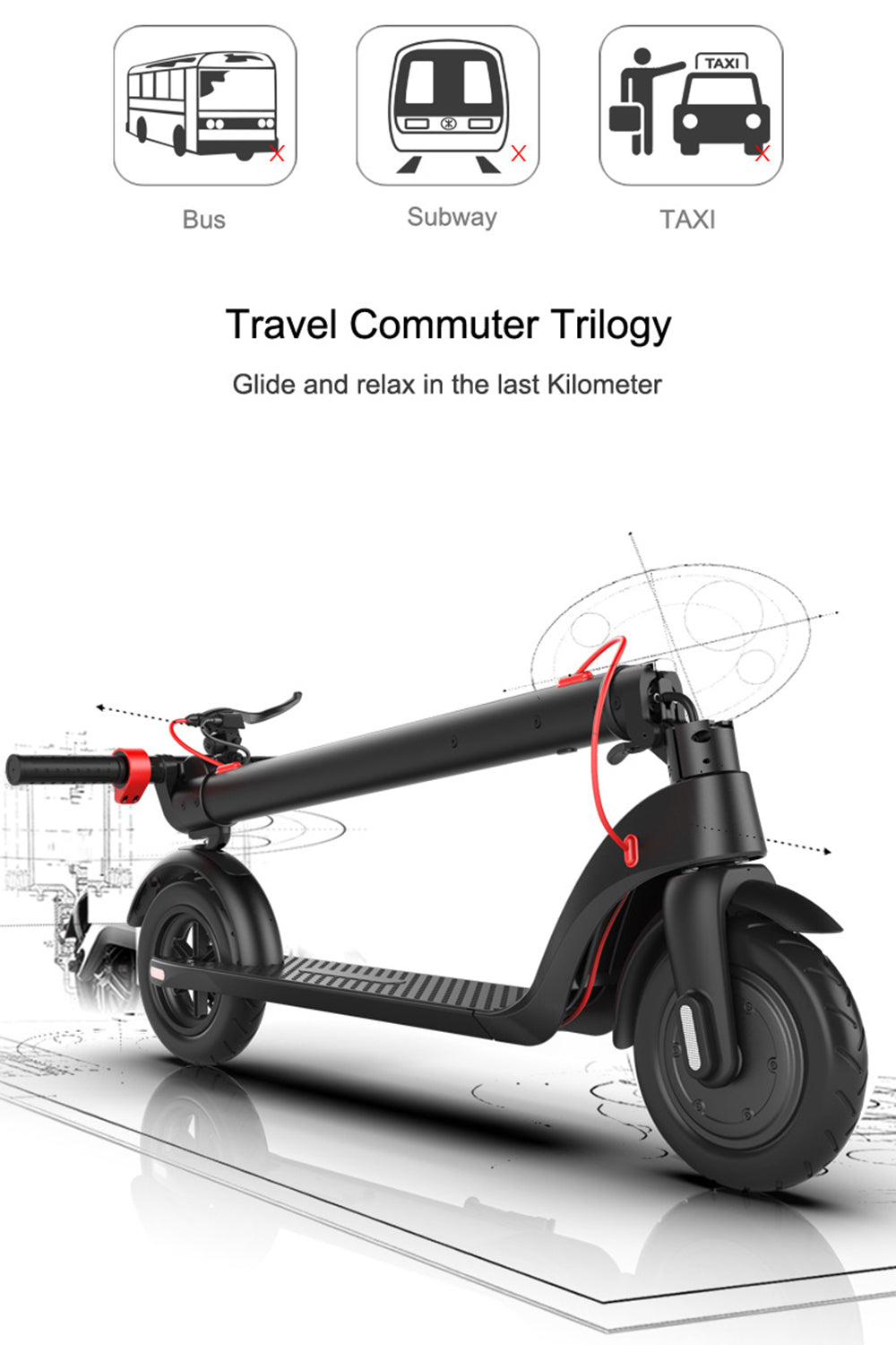 8,5" escala elétrica de dobramento do "trotinette" 350W 45KM para a cidade adulta comutam