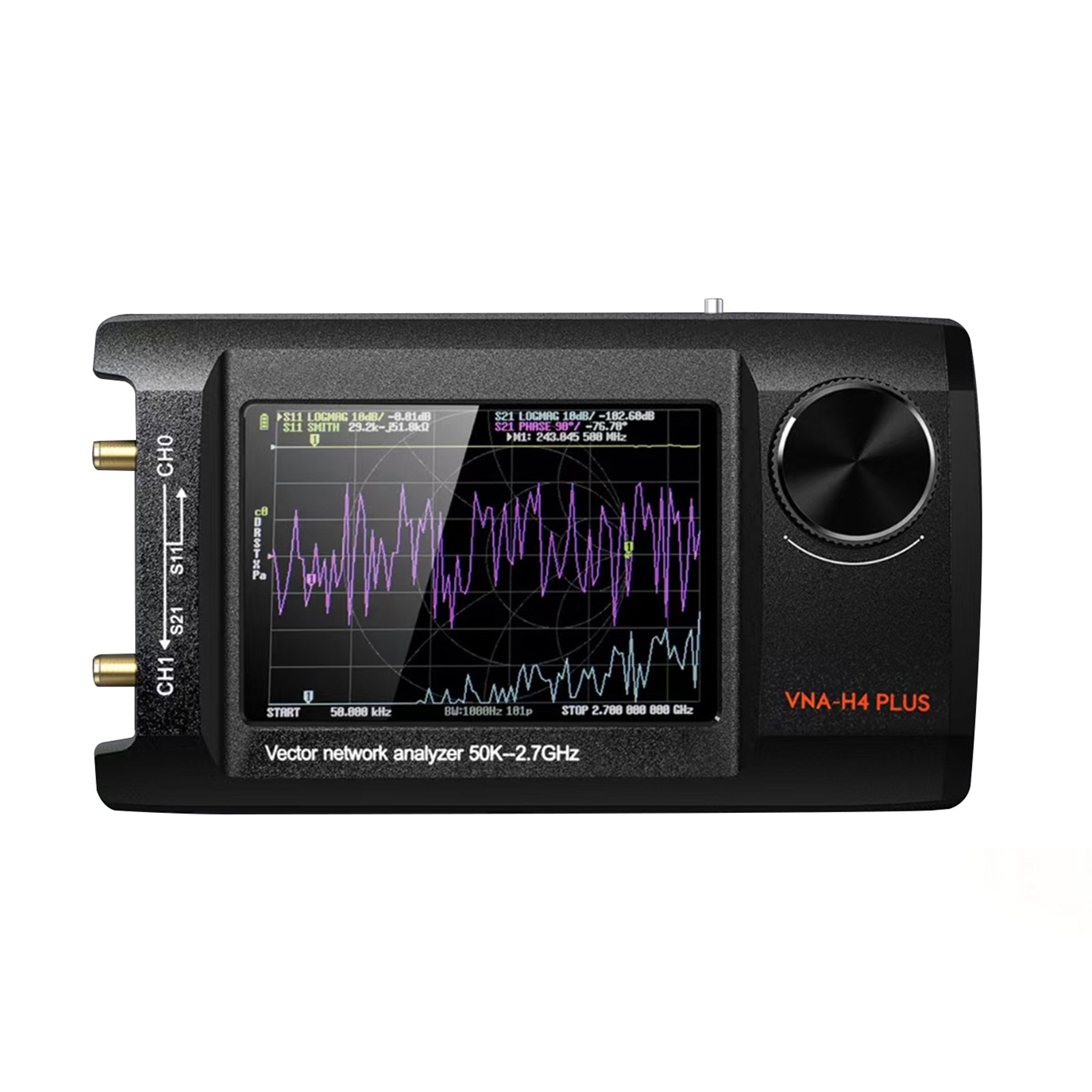 4 inch verbeterde NanoVNA Plus 50 kHz-2,7 GHz draagbare vectornetwerkanalysator
