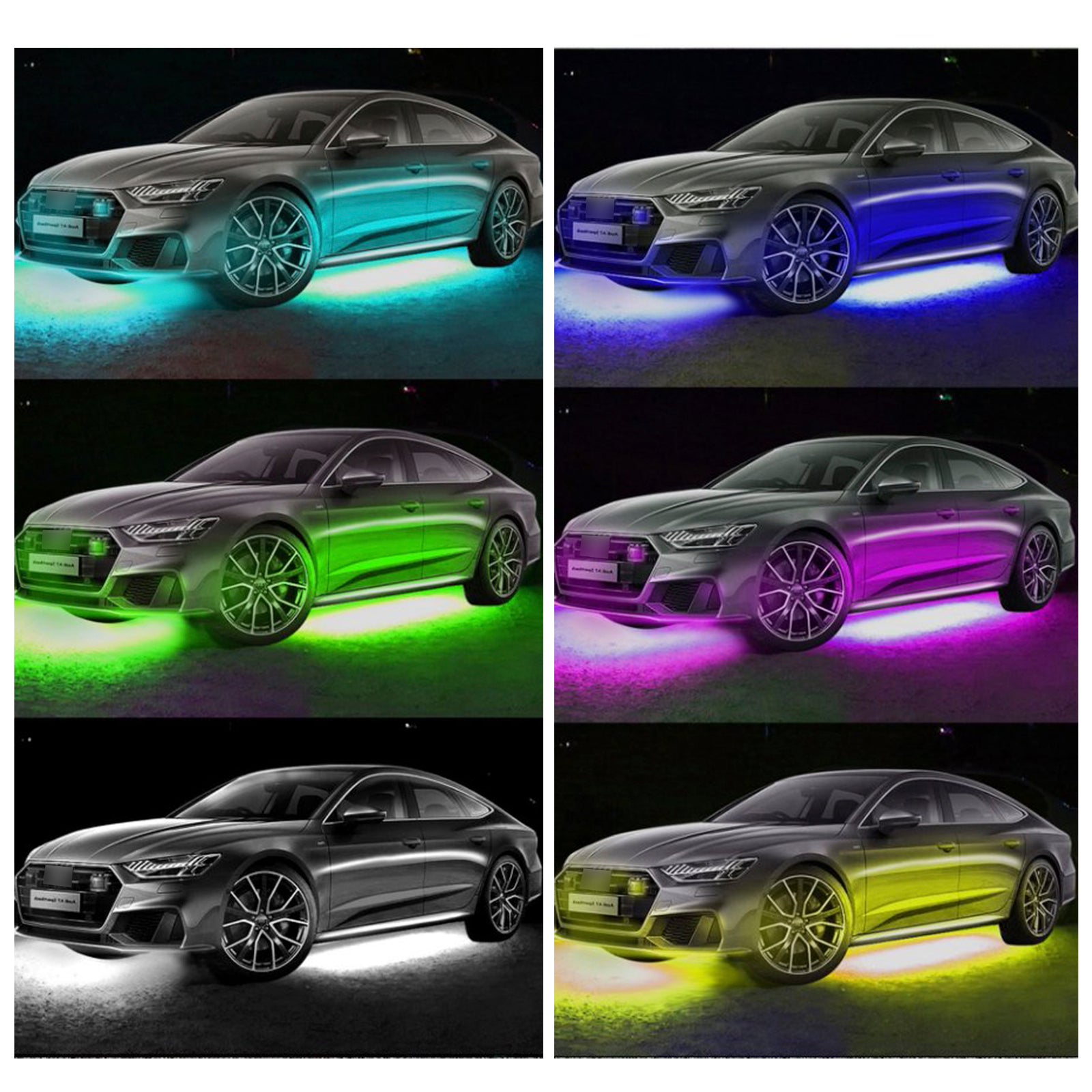 4 stuks LED-chassislicht aangepast met fantasie omgevingslicht APP + afstandsbediening 60 cm * 2 + 90 cm * 2