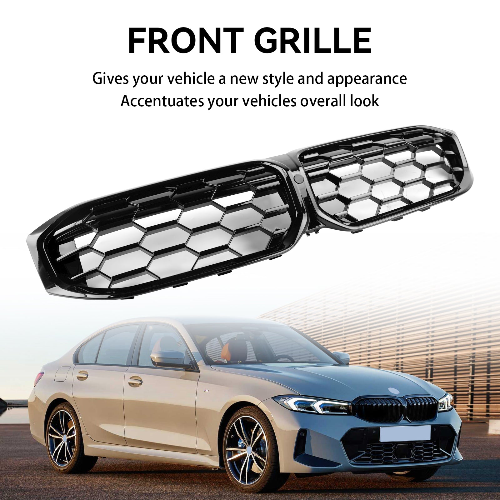 2023-2024 BMW G20 320i 330i M340i Gloss Black Front Kidney Grill Grille