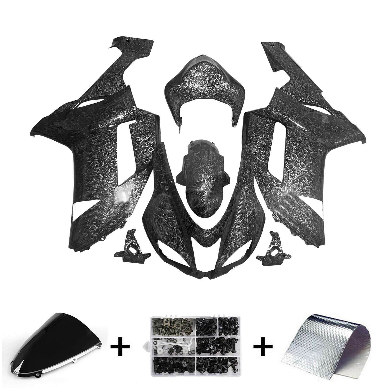 Injeksjon Fairing Kit Bodywork Plast Abs Fit for Kawasaki ZX6R 636 2007-2008