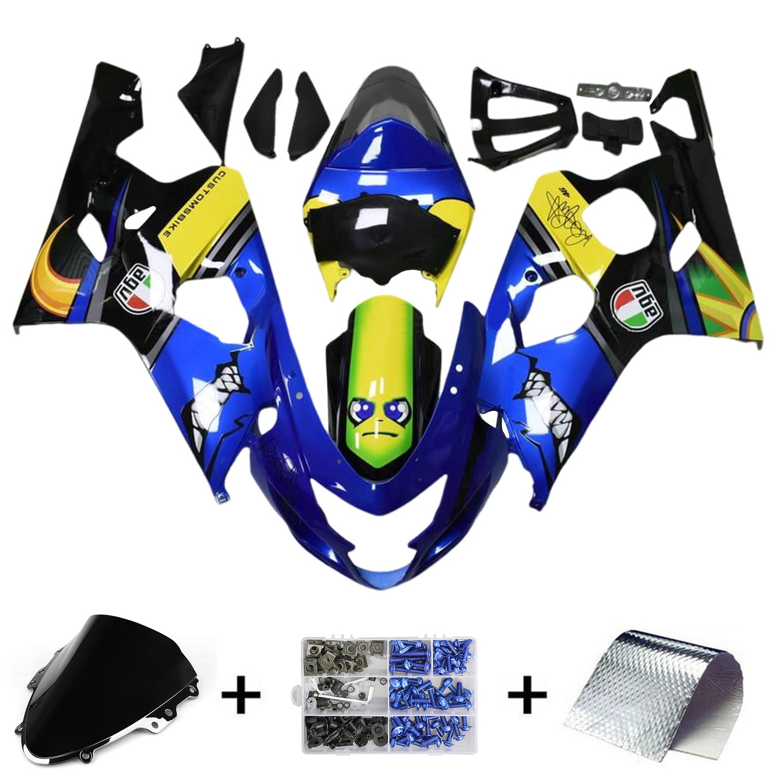 2004-2005 Suzuki GSXR 600/750 K4 Kit de carénage d'injection carrosserie plastique ABS