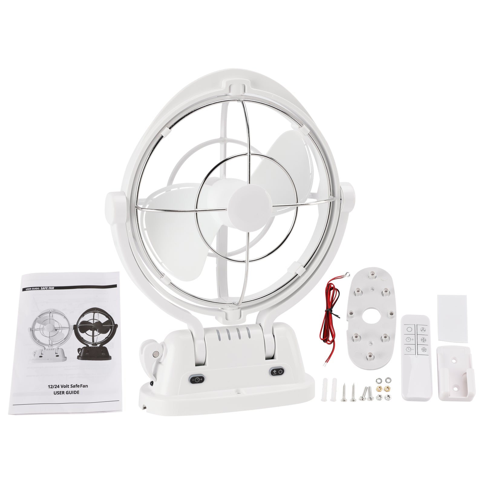 12V/24V Auto-Sensing Low-Power Draw Fan For Boats and RV White