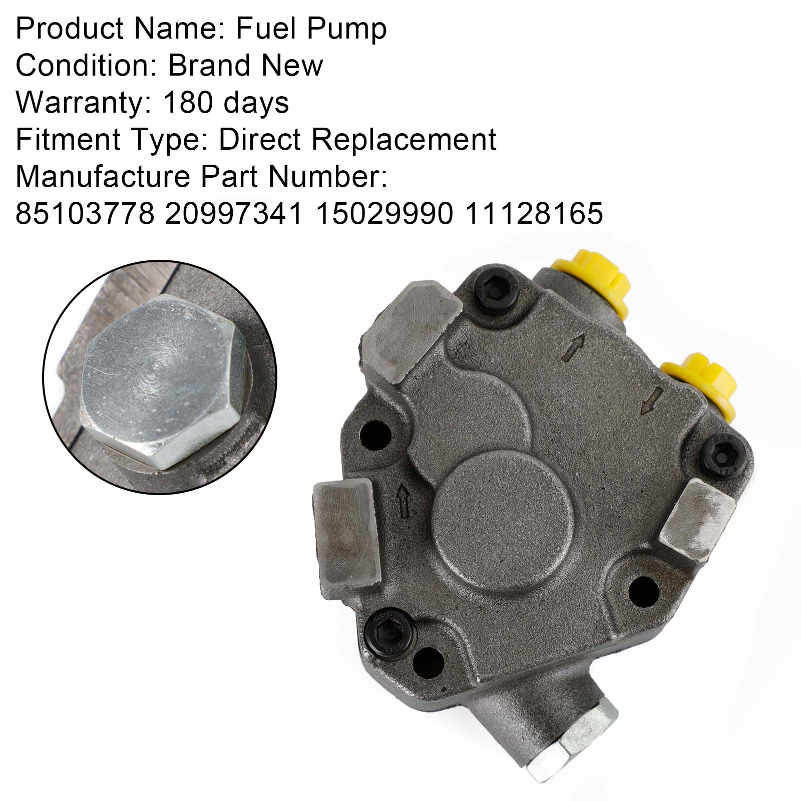 Pompe à carburant 20997341 pour moteur Volvo VN VNL VHD série D11 D13 D16 85103778