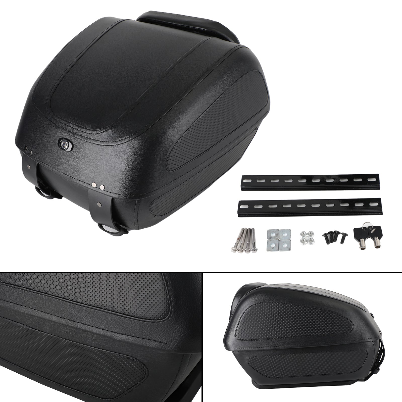 Coffre supérieur de moto/vélo, bagages/casque, rangement arrière avec plaque et clés