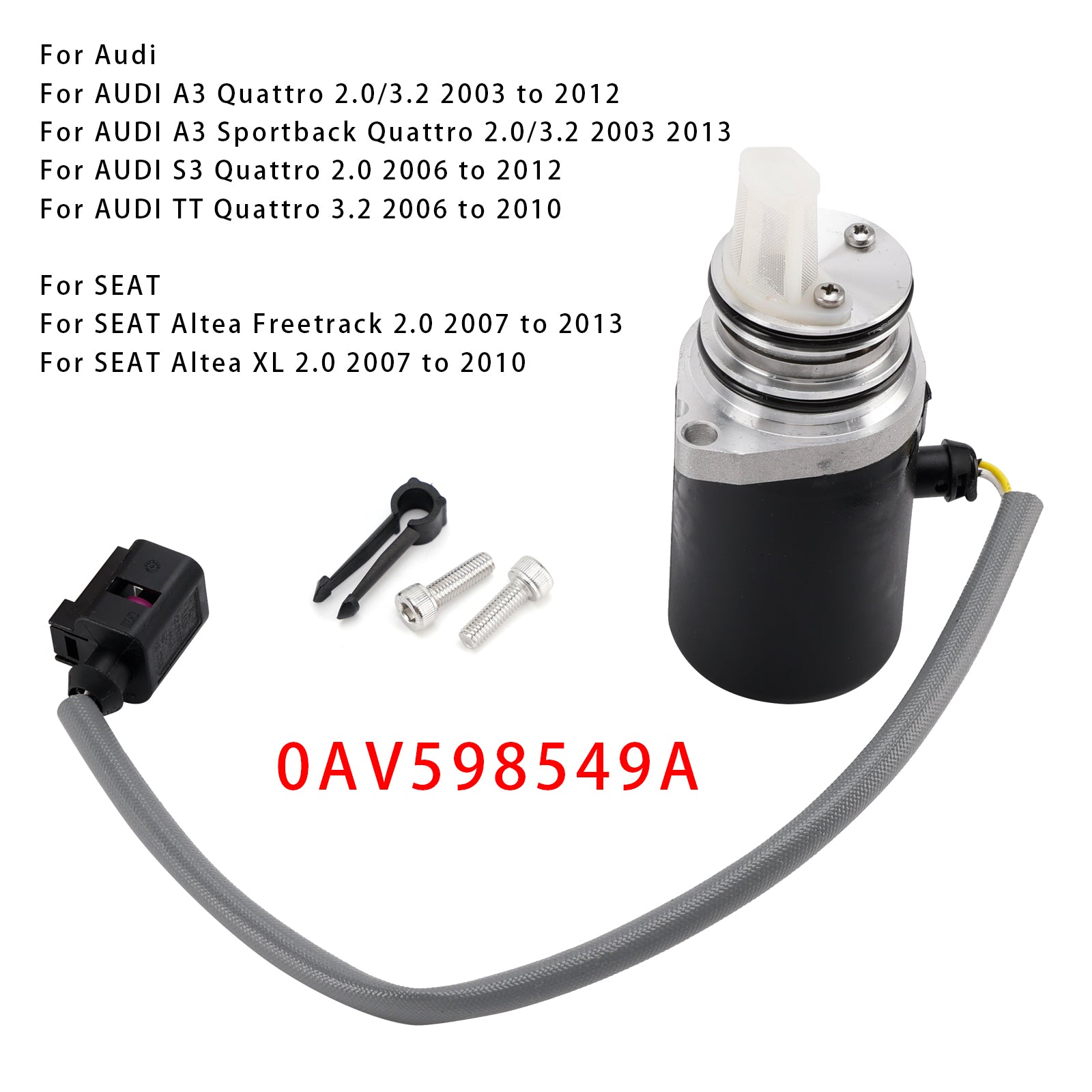 2007-2013 SEAT Altea Freetrack 2.0 Bomba diferencial trasera 0AV598549A