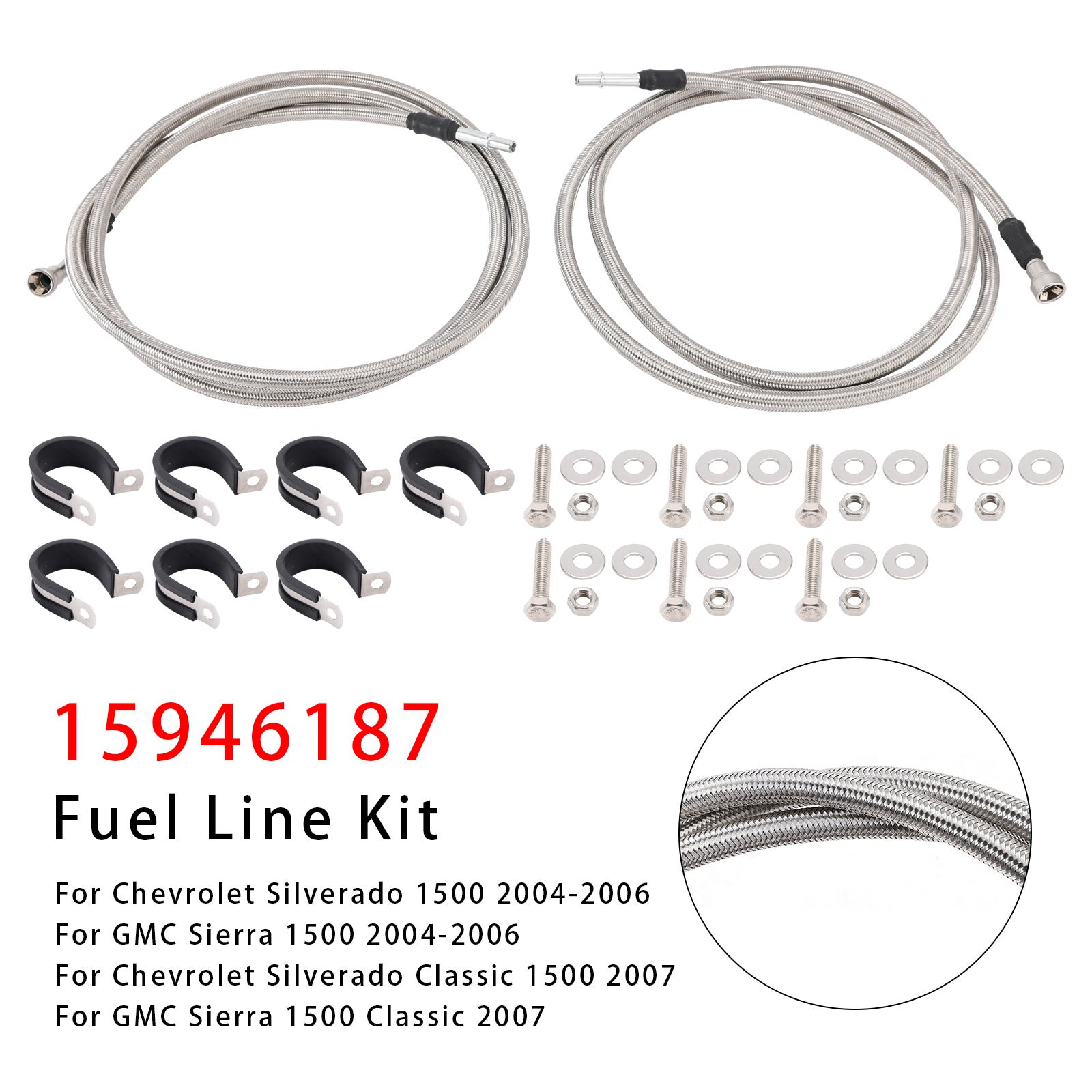 Fuel Line Kit 15946187 For Chevy Silverado GMC Sierra 1500 4.8L 5.3L Crew Cab
