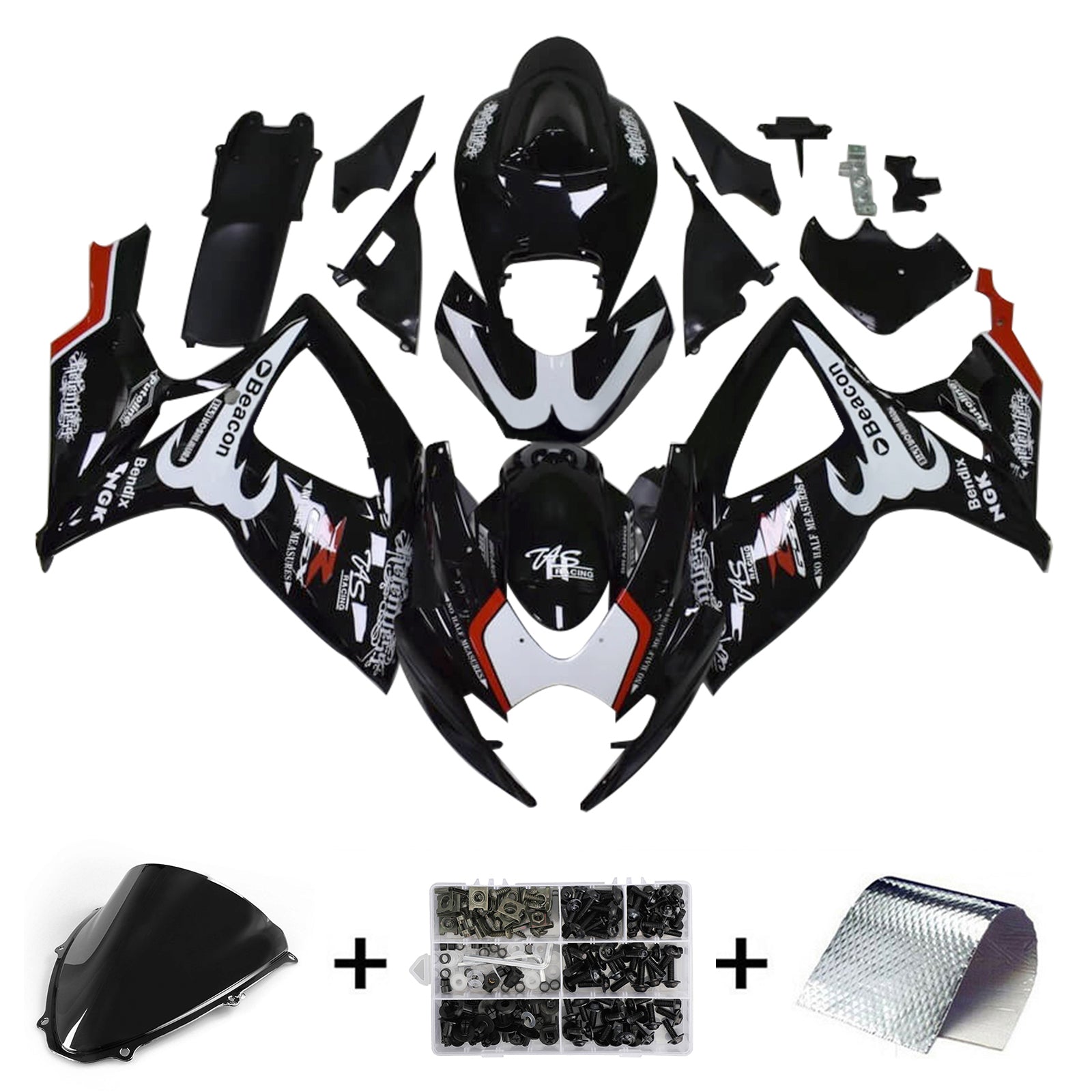 2006-2007 Suzuki GSXR 600/750 K6 Injection Fairing Kit Bodywork Plastic ABS