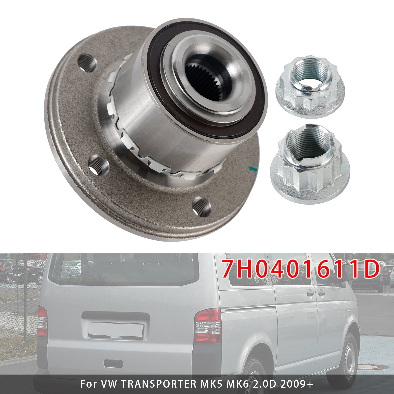 2009+ VW TRANSPORTER MK5 MK6 2.0D Wheel Bearing Kit 7H0401611D