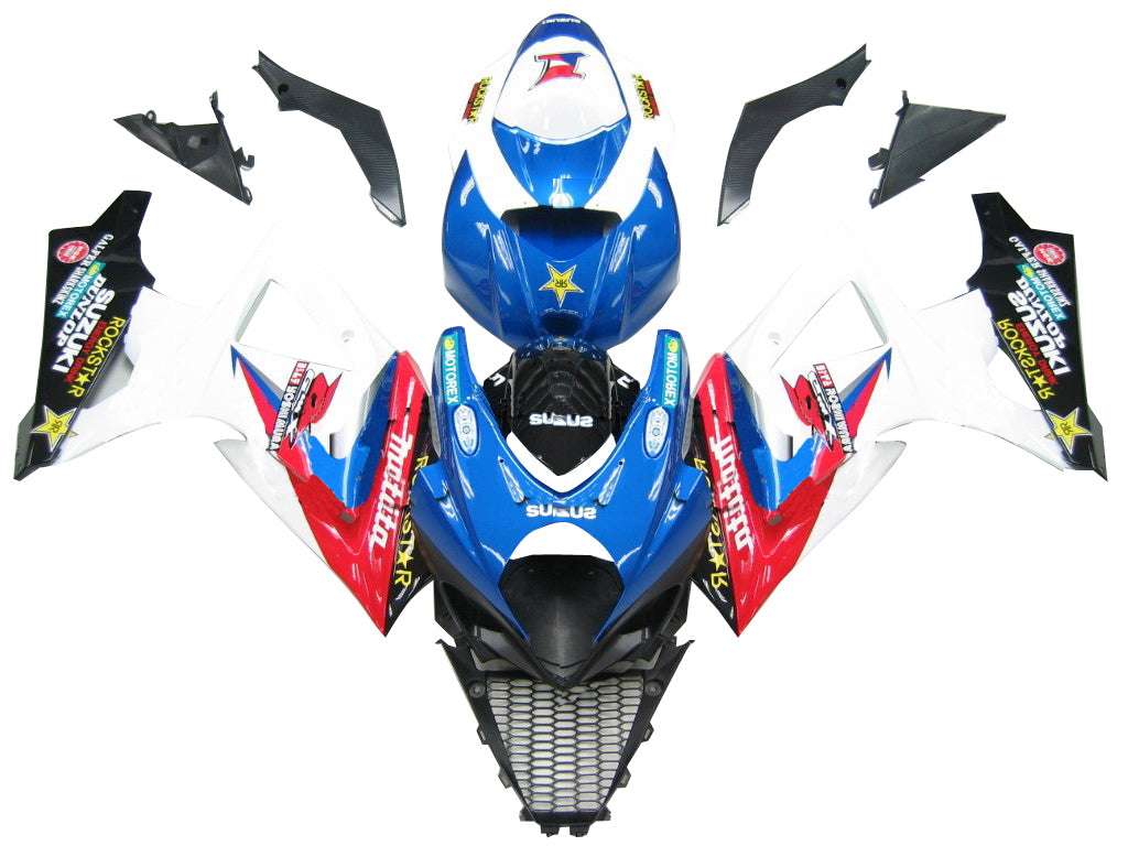 2007-2008 Suzuki GSXR 1000 Bleu Rouge Blanc Carénages Makita Racing Générique