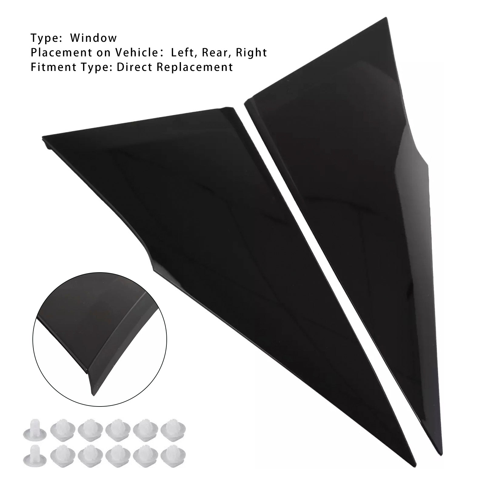 2016-2022 Toyota Prius 2PCS Rear Quarter Moldings 62505-47012 62506-47012