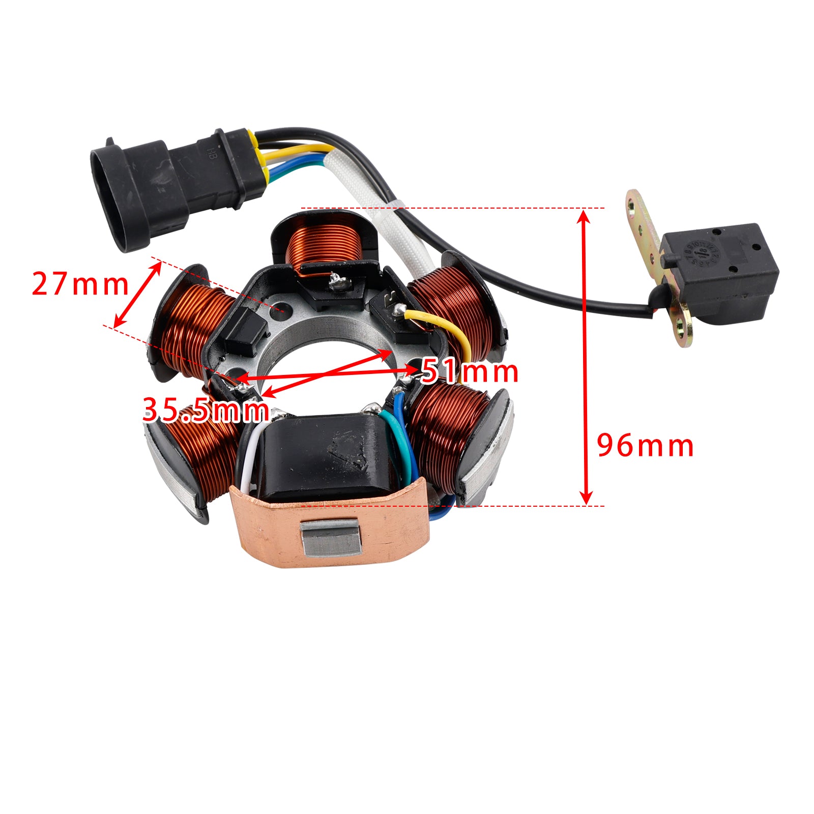 6-pins statormagneto 639865 voor Piaggio Zip SP TPH Typhoon NRG Power MC3 50cc 2T