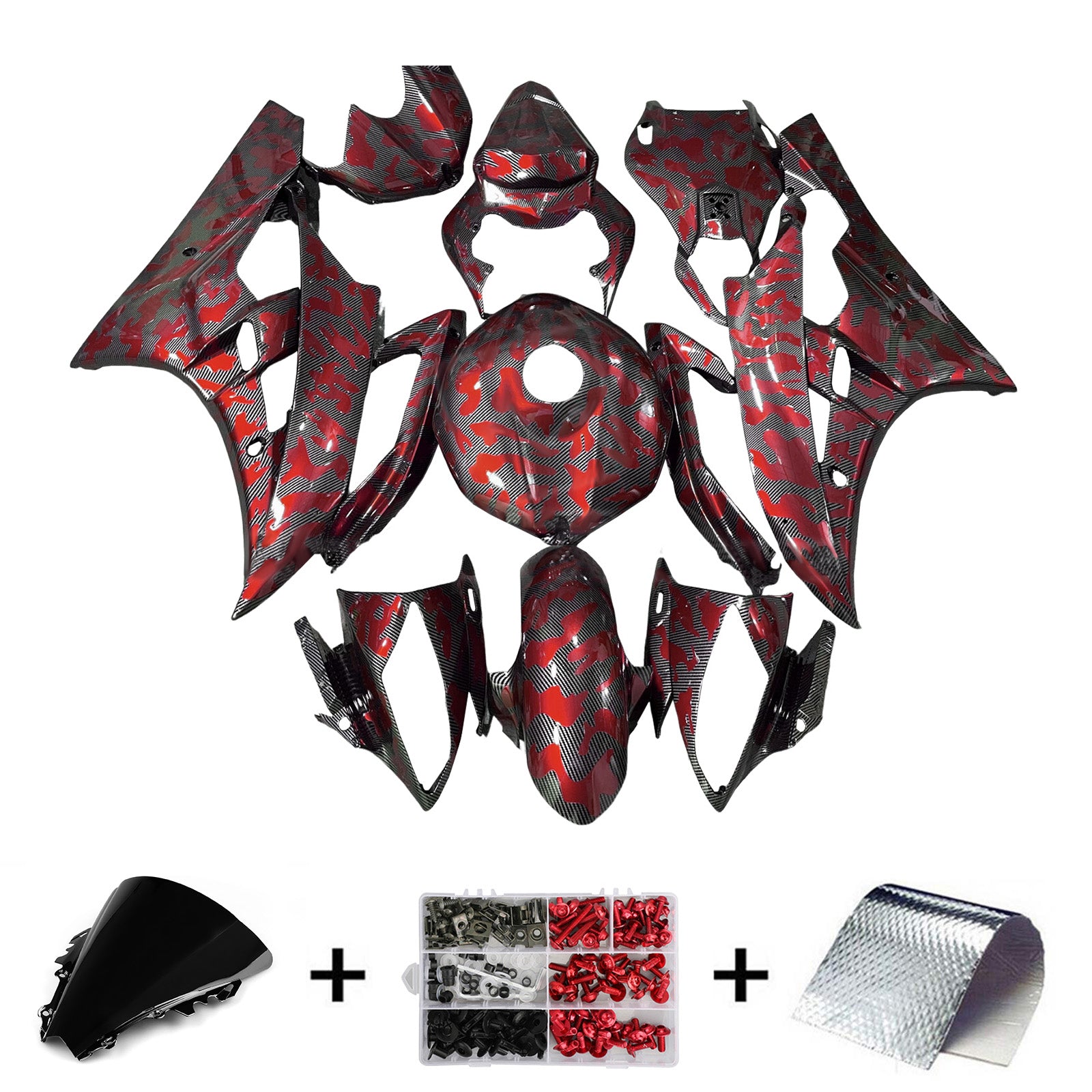 Kit de carénage d'injection carrosserie plastique ABS pour Yamaha YZFR6 YZF-R6 2006-2007