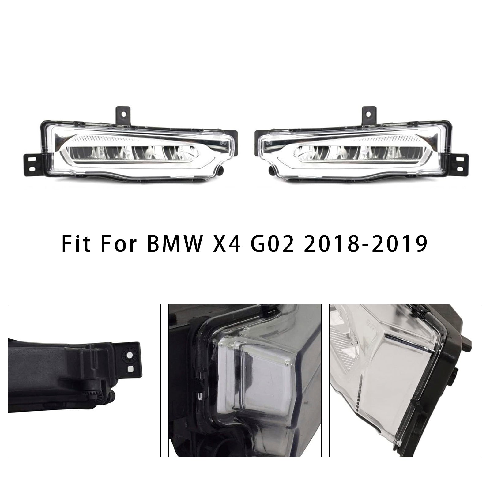 2018-2019 BMW X3 G01 G08 X4 G02 Pair LED Front Bumper Fog Lights 63177412528