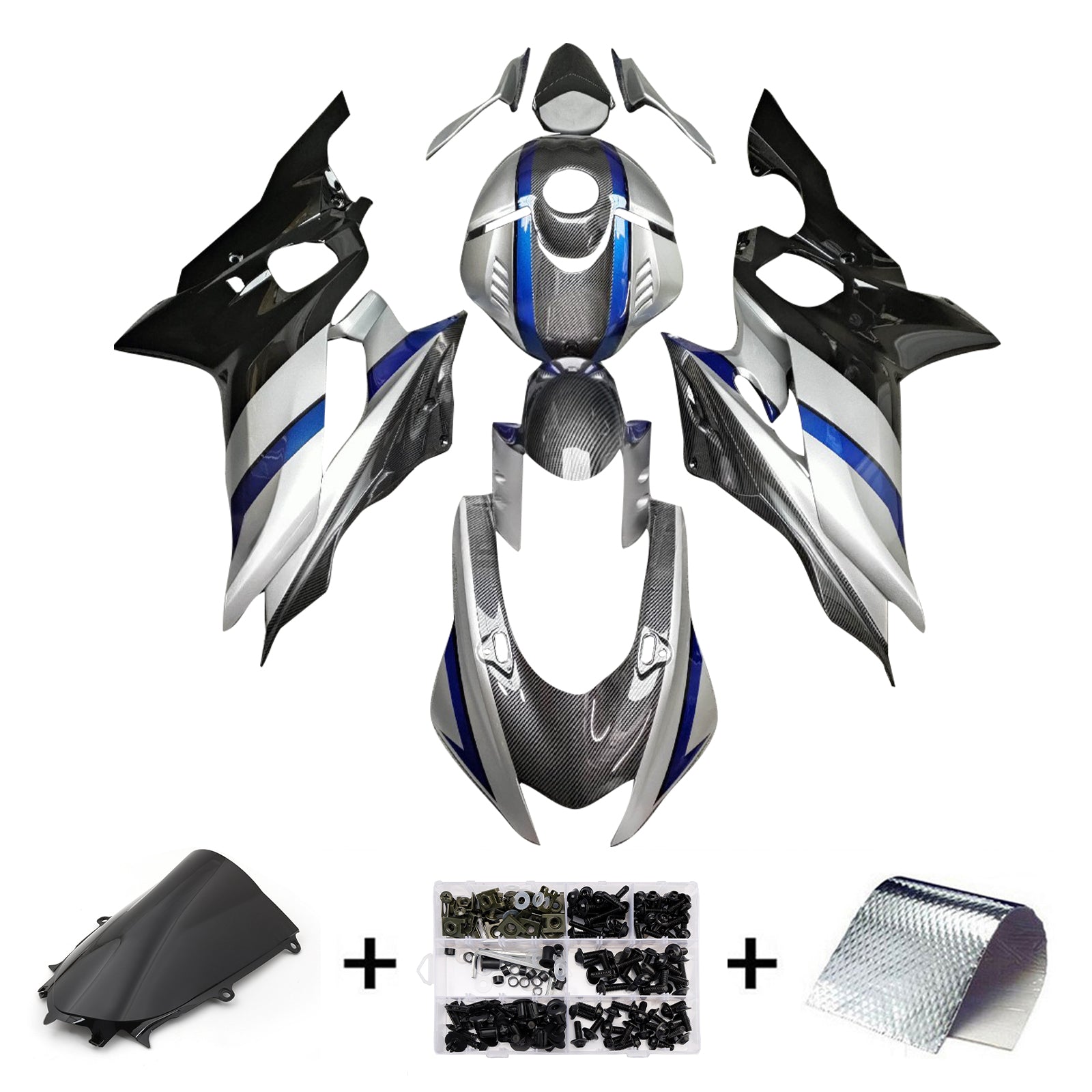 Kit de carenado de inyección, carrocería de plástico ABS apto para Yamaha YZF-R6 2017-2023