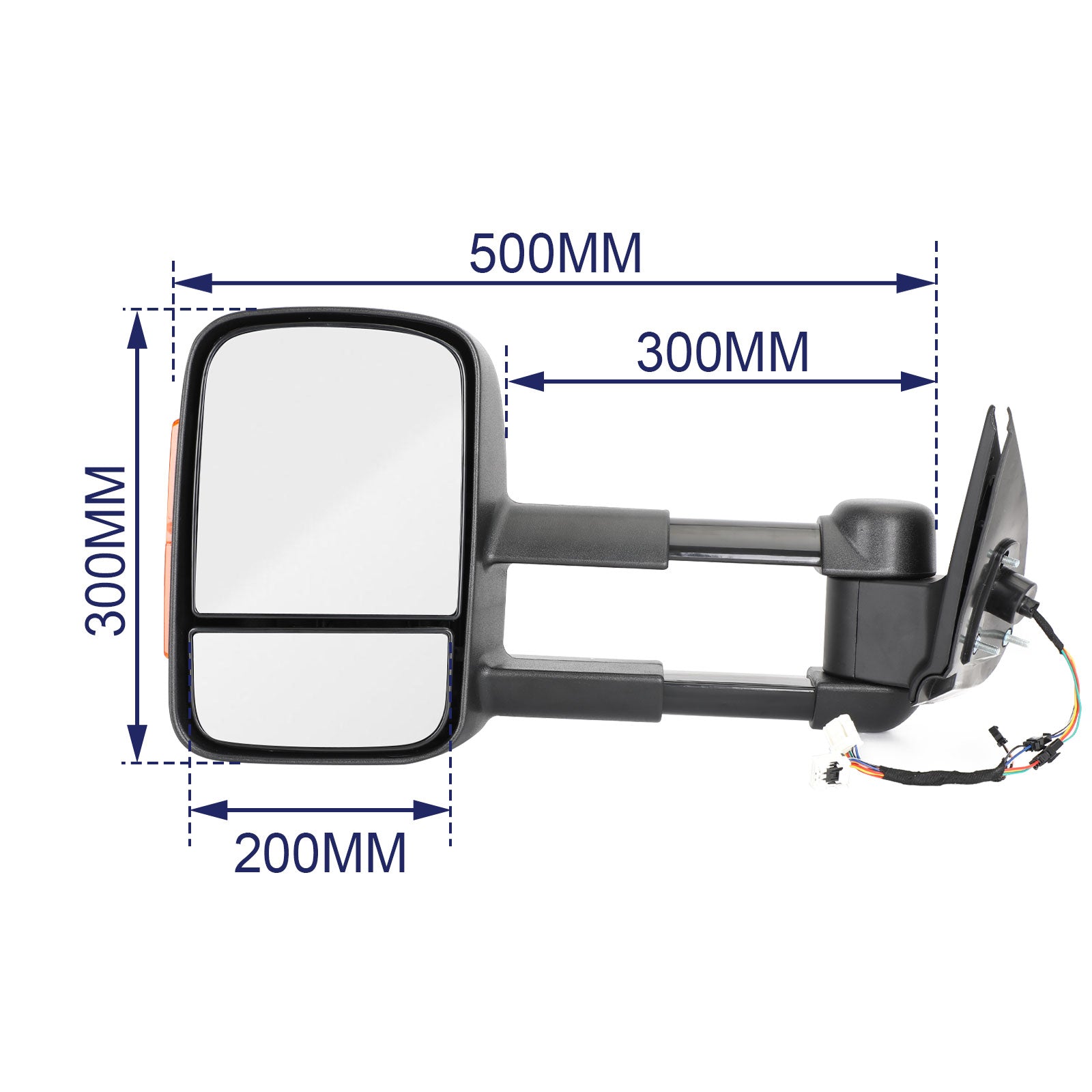 2015+ Pair Mitsubishi Triton Electric Extendable Towing Mirrors for Black