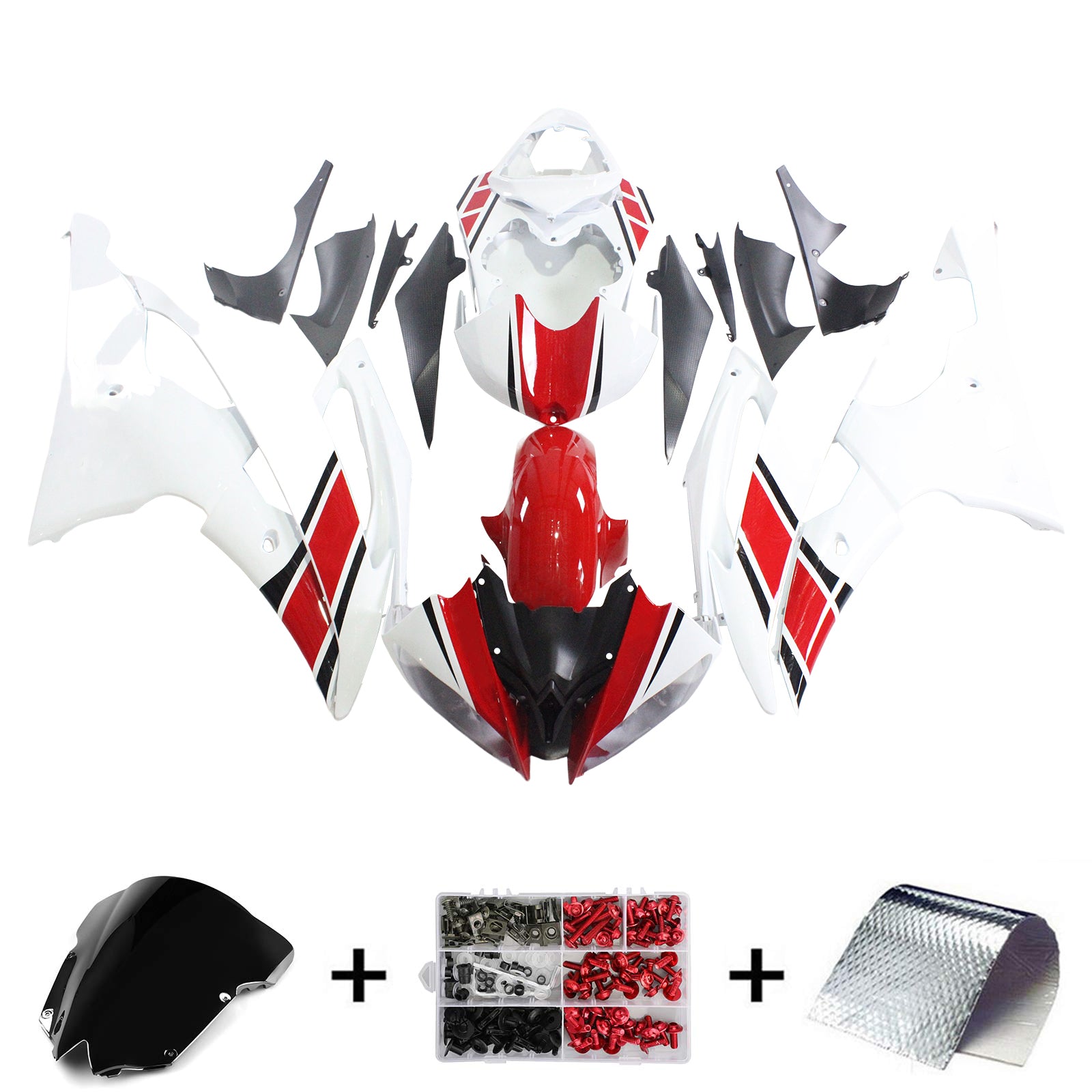 Injection Fairing Kit Bodywork Plastic ABS fit For Yamaha YZF 600 R6 2008-2016