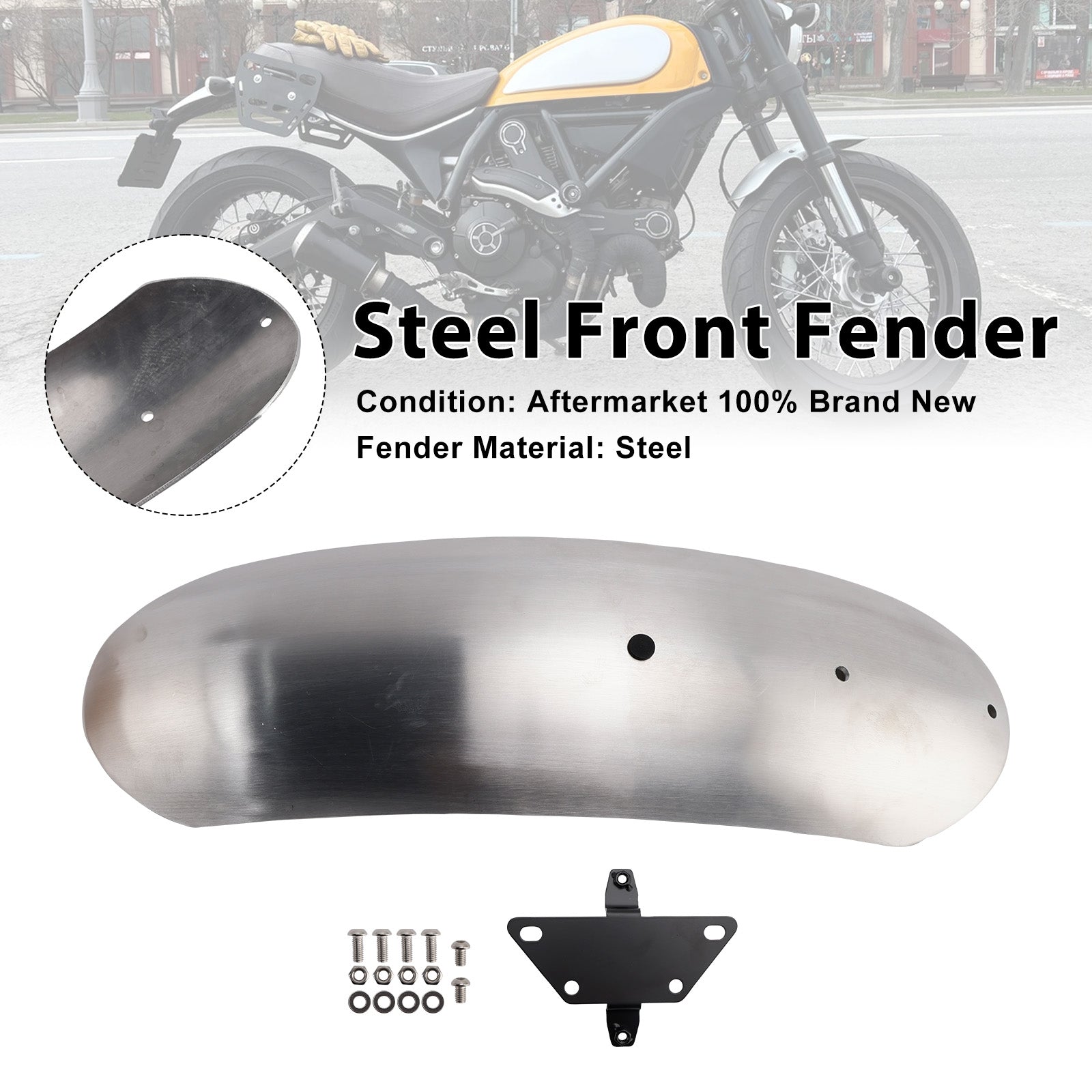 2018-2025 For Ducati Scrambler 1100 ( PRO/Sport/Spezial/ Dark PRO/Sport PRO ) Steel Front Fender Mudguard