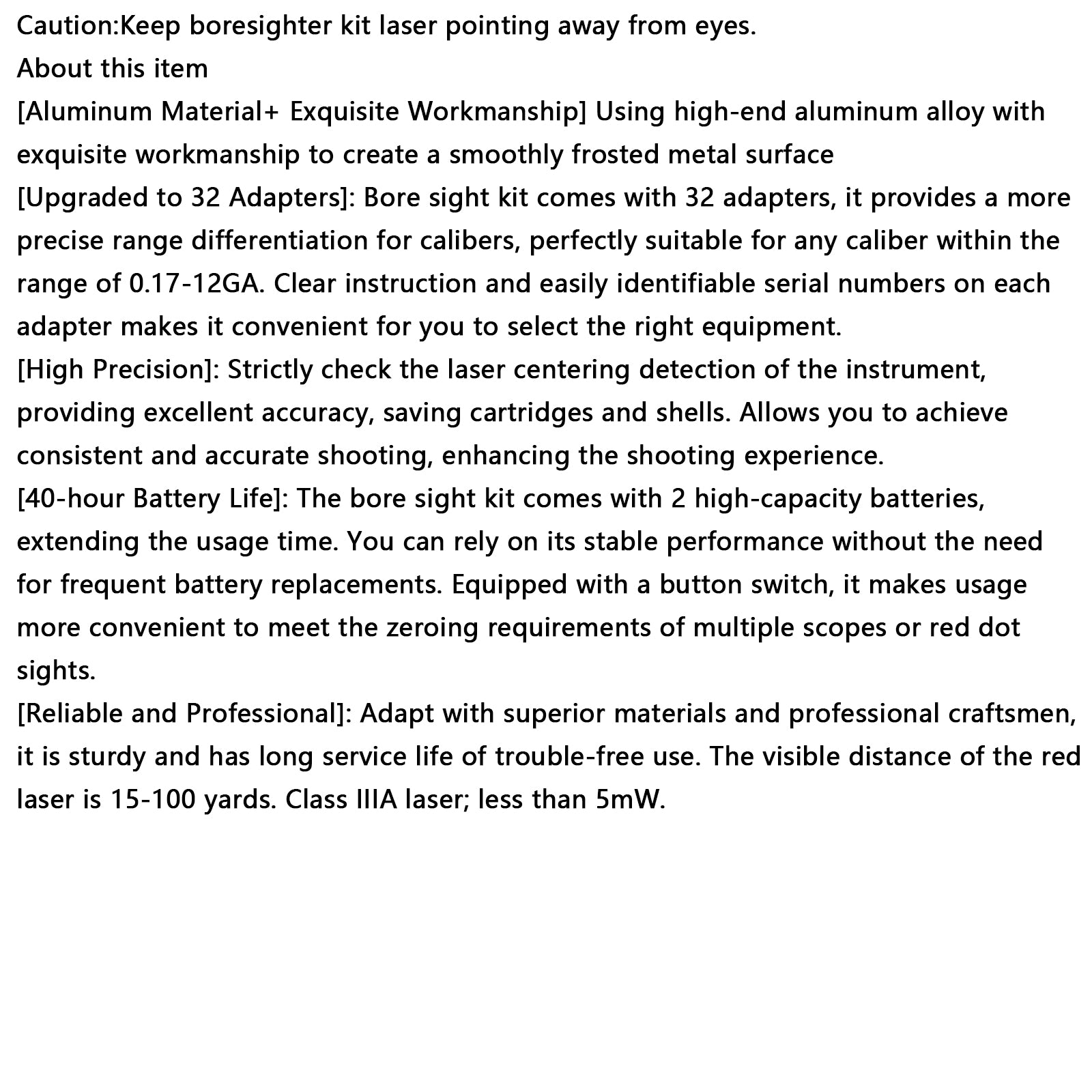 Professionele Laser Bore Sight Kit Meerdere kaliber Verbeterde Red Bore Sighter
