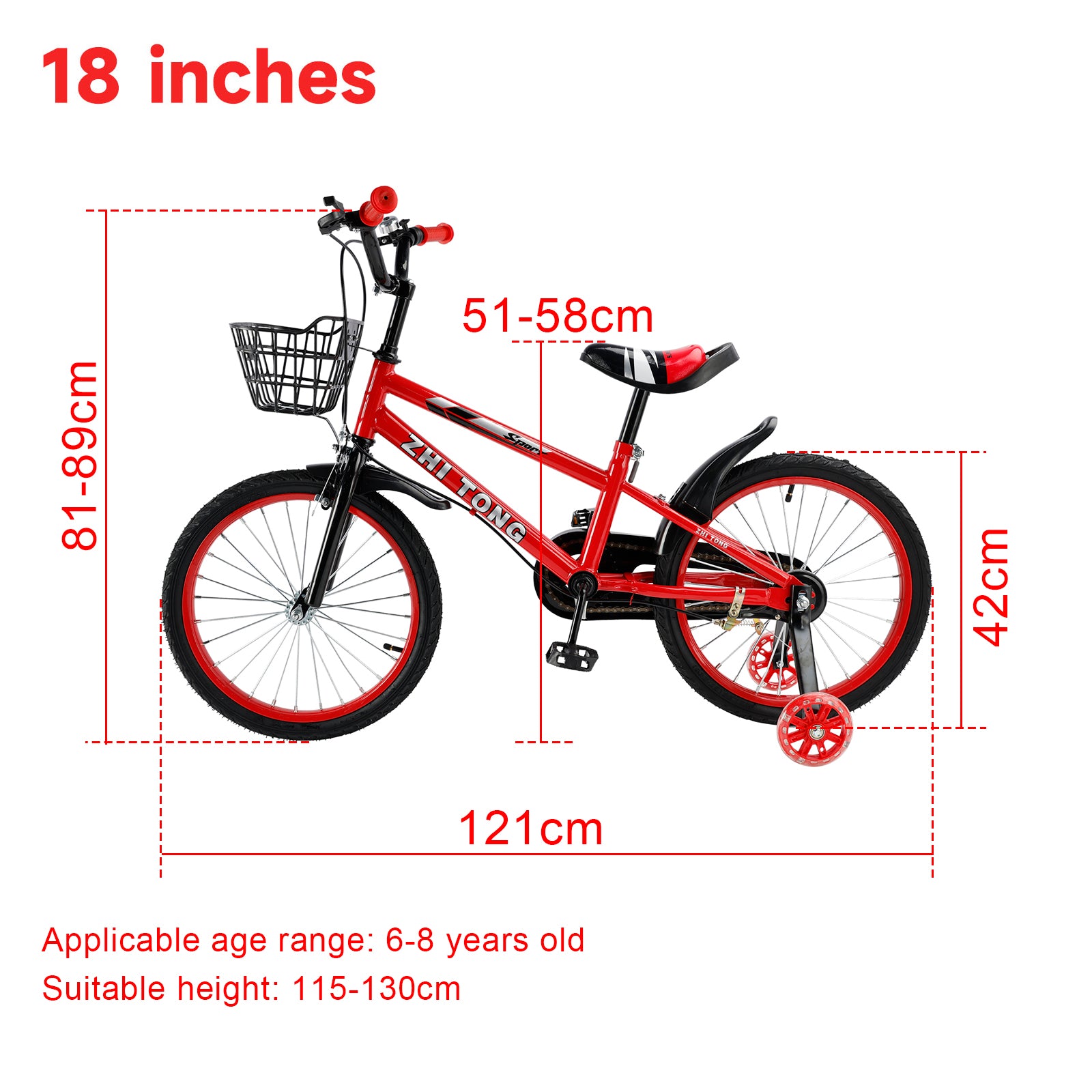 18 inches Kid's Bike Child Bicycle Boys and Girls with auxiliary wheels