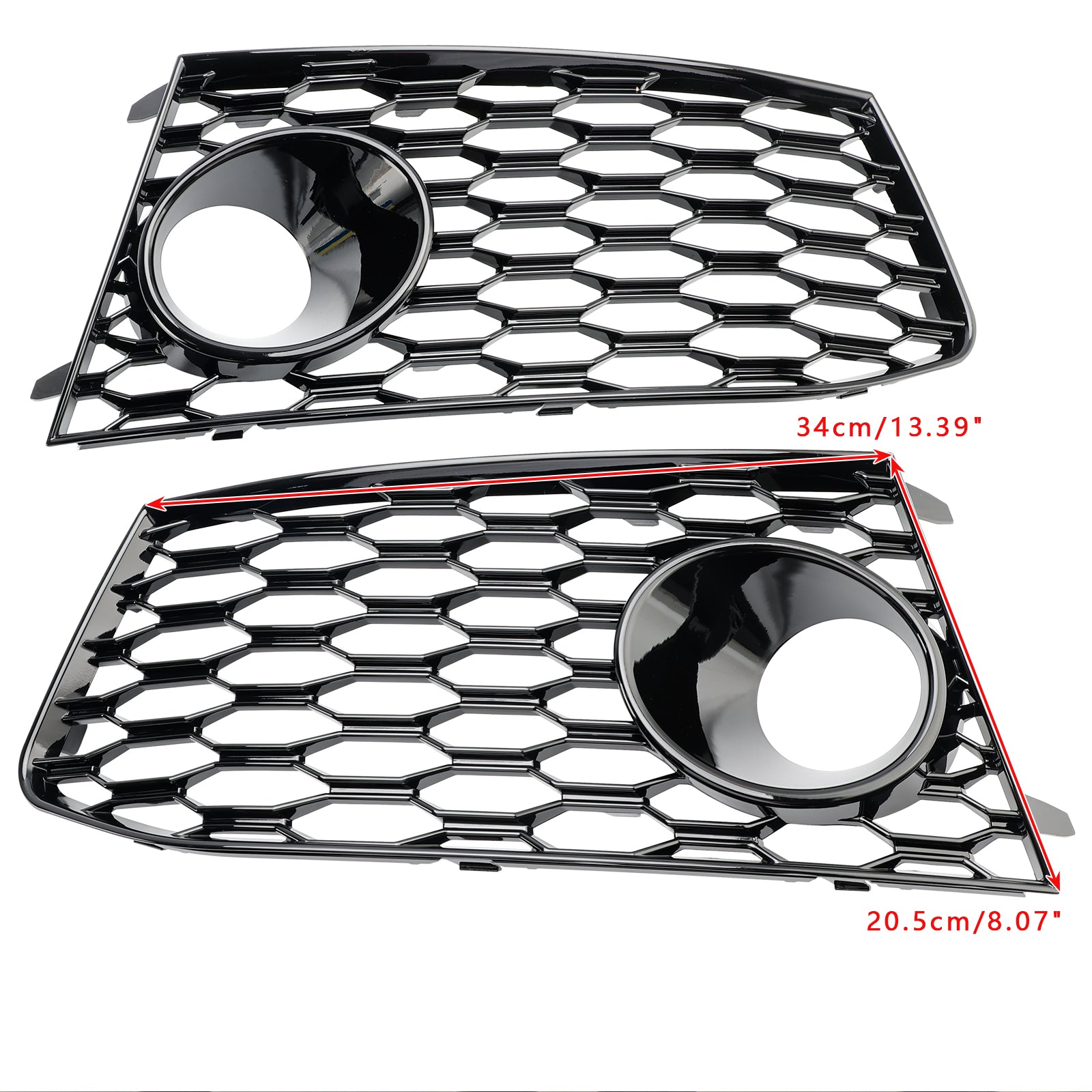 Pair Front Bumper Fog Light Lamp Frame Grille Covers Fit Audi RS7 2014-2018