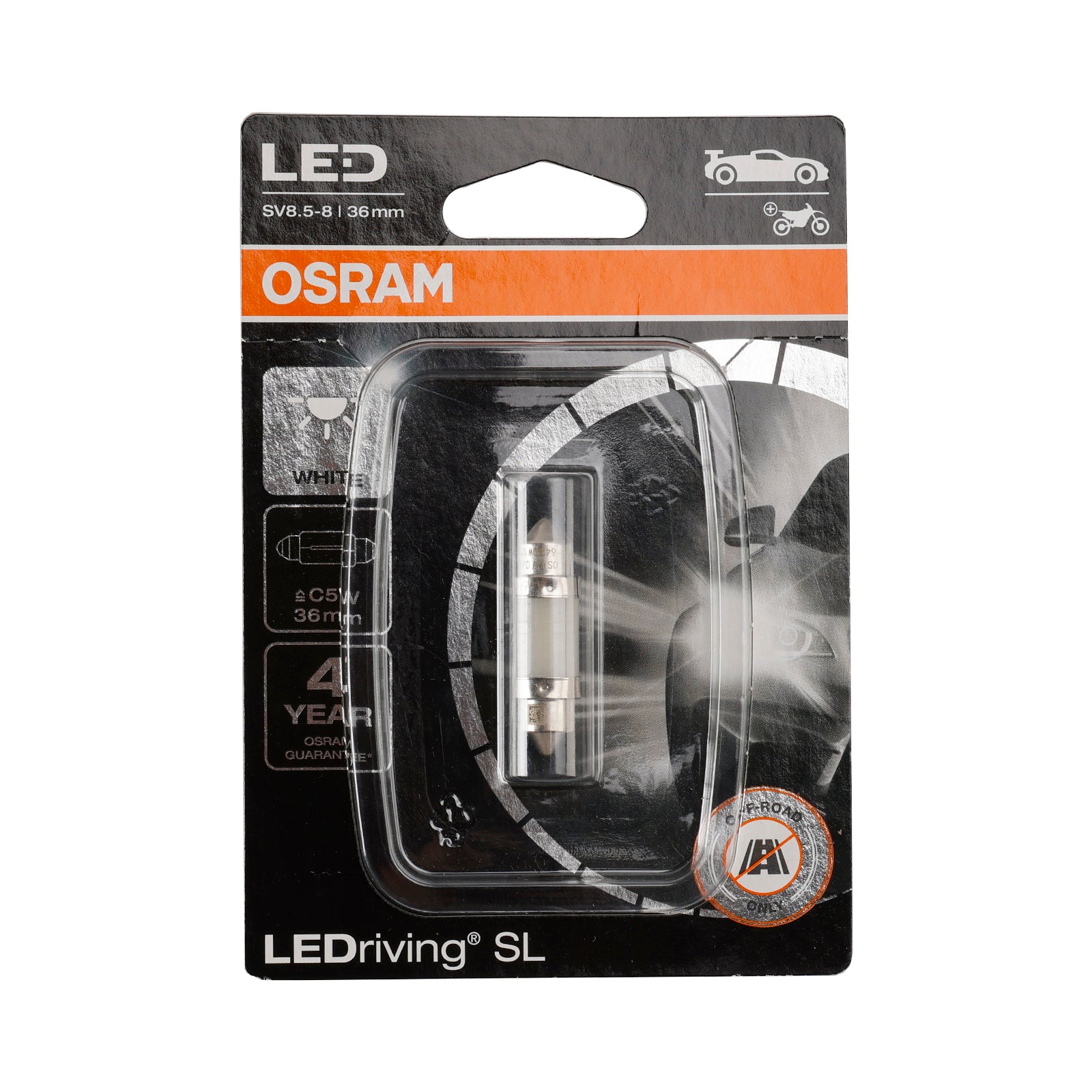Autolamp LEDriving SL C5W 6418DWP 36MM 12V 0,6W 6000K voor OSRAM