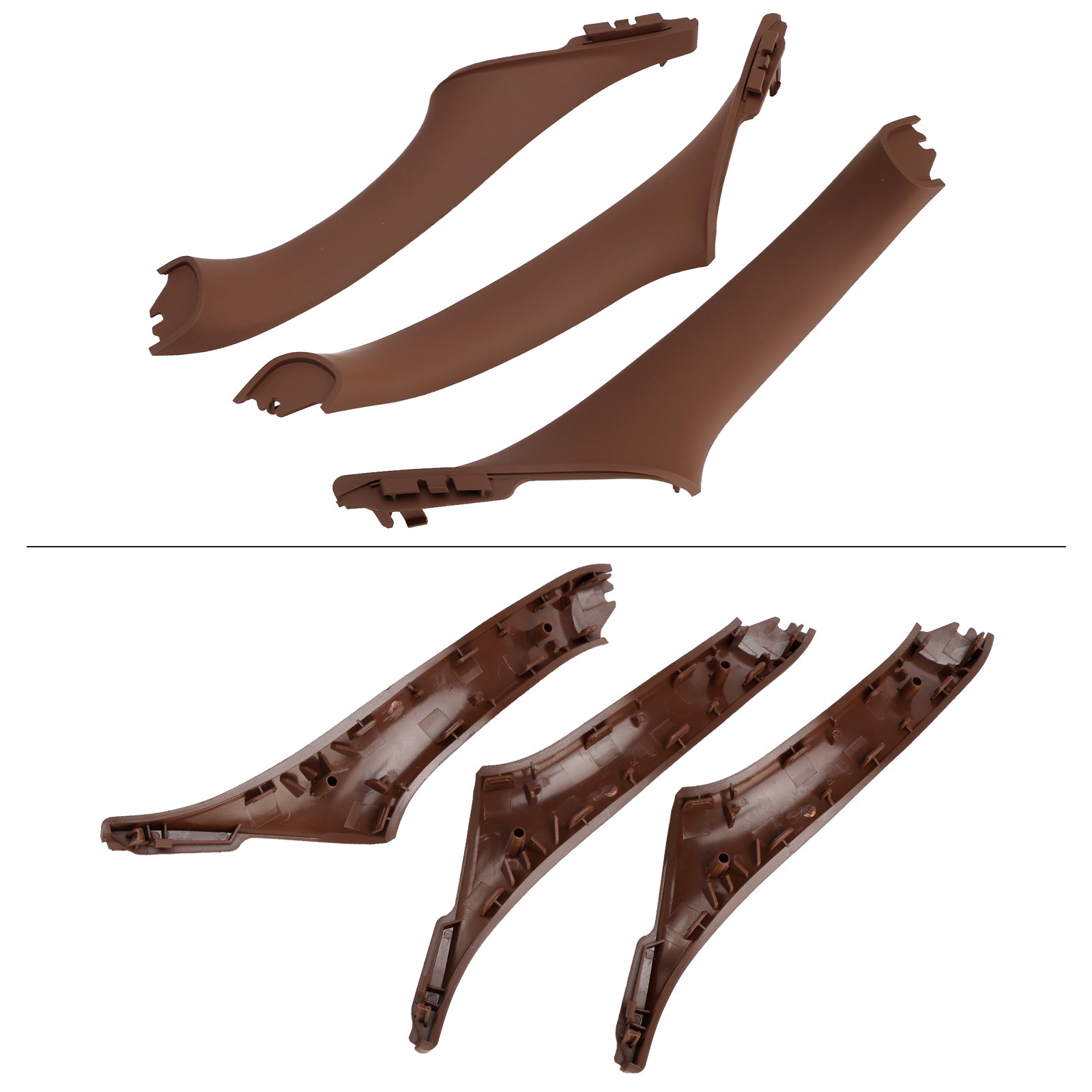 7x Rood Bruin Binnendeurpaneel Handvat Pull Trim Voor BMW 5 Serie F10 F11 10-16