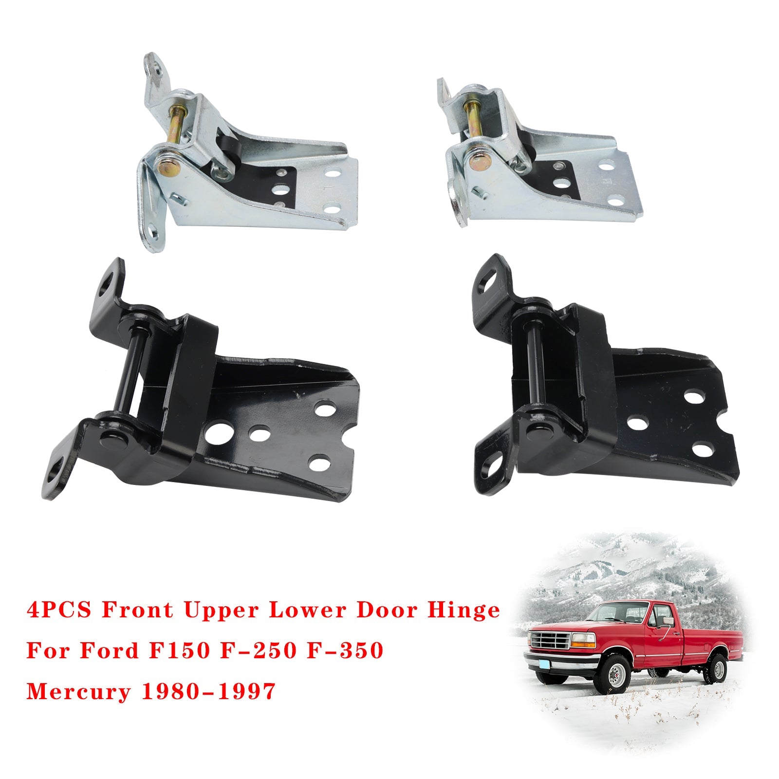 1983-1986 Ford LTD Charnière de porte supérieure et inférieure 4 pièces Charnière de porte inférieure supérieure avant 925-066