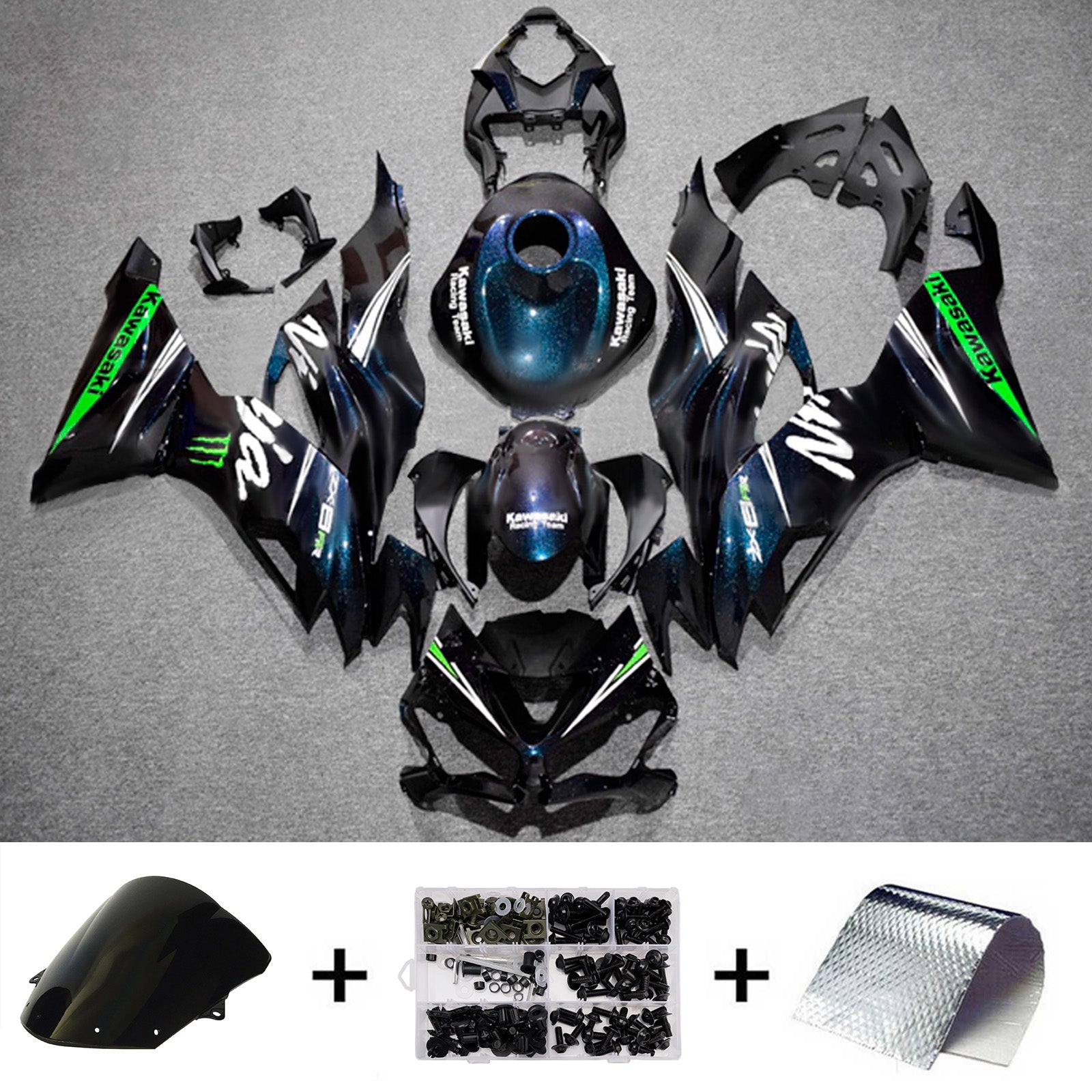 Injection Fairing Kit Bodywork Plastic ABS fit For Kawasaki ZX6R 2019-2023