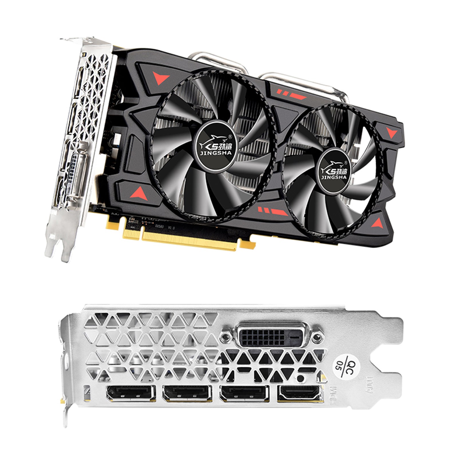 RX580 8G Onafhankelijke grafische kaart Dubbele ventilatoren Desktopcomputerverlichtingskaart