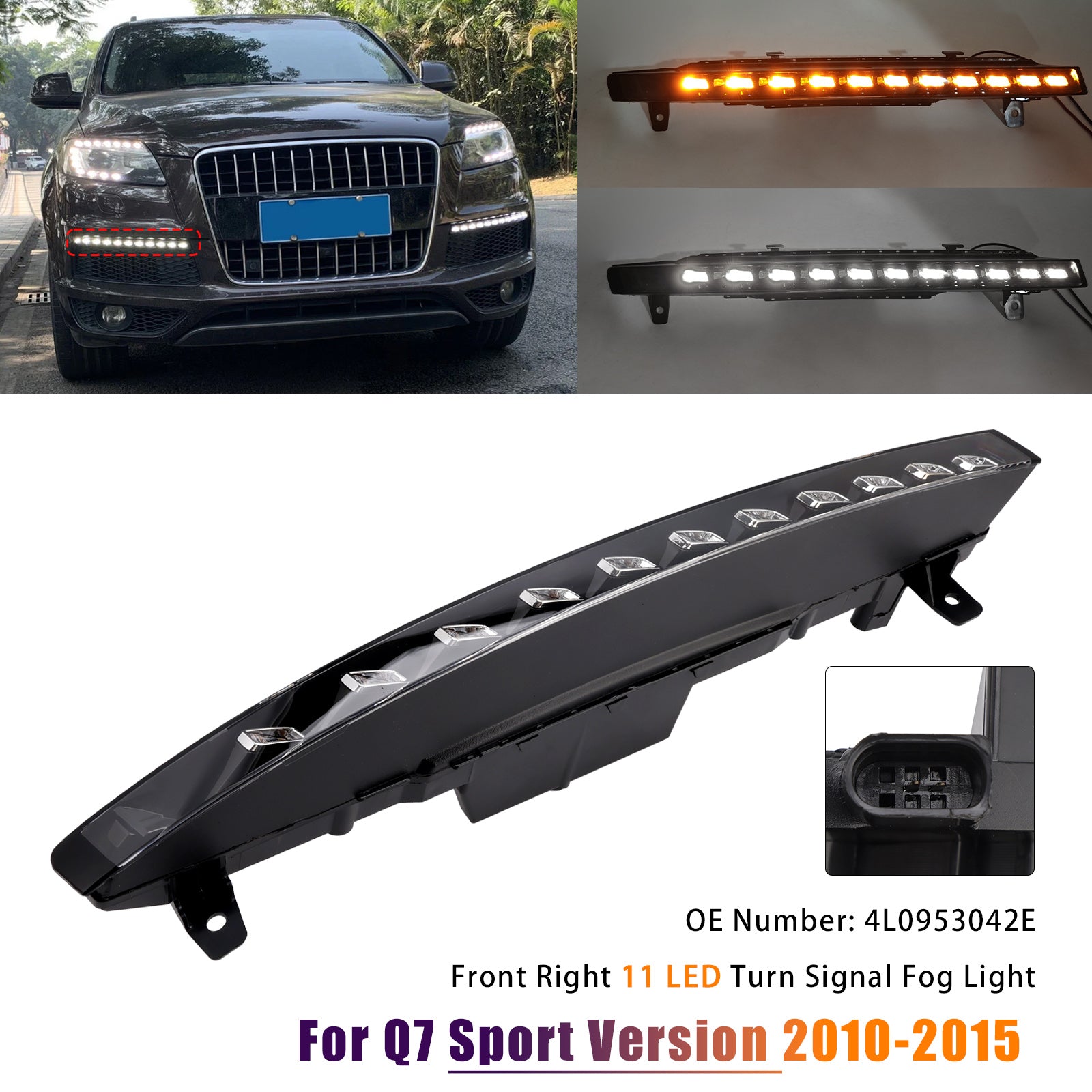2010-2015 Audi Sport Version Q7 Front Right 11 LED Turn Signal Fog Light 4L0953042E