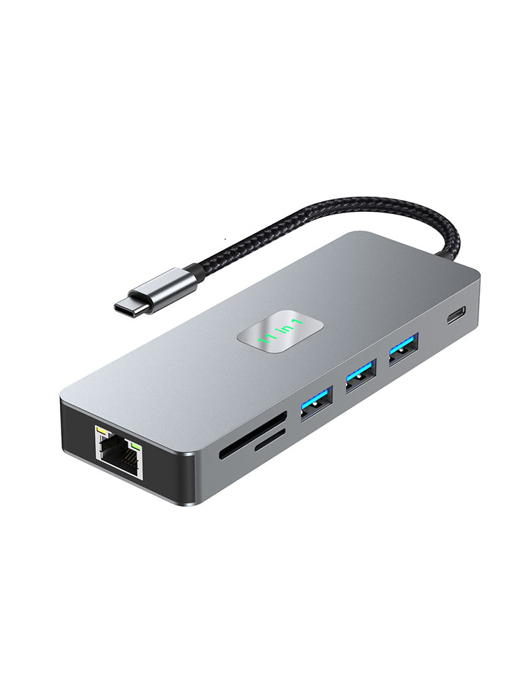 11 in 1 TYPE-C to RJ45 Gigabit USB3.0 HDMI VGA Audio USB-C data SD/TF PD100W