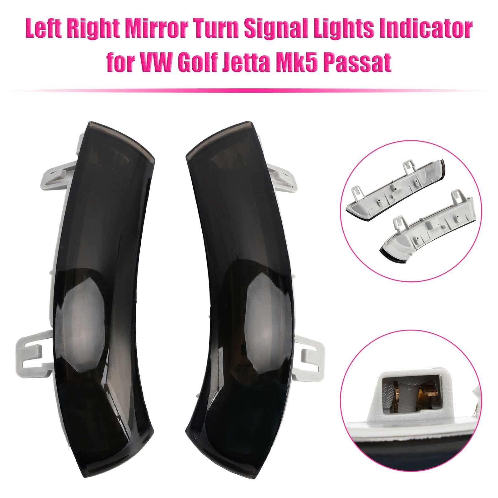 Left Right Mirror Turn Signal Lights Indicator for VW Golf Jetta Mk5 Passat