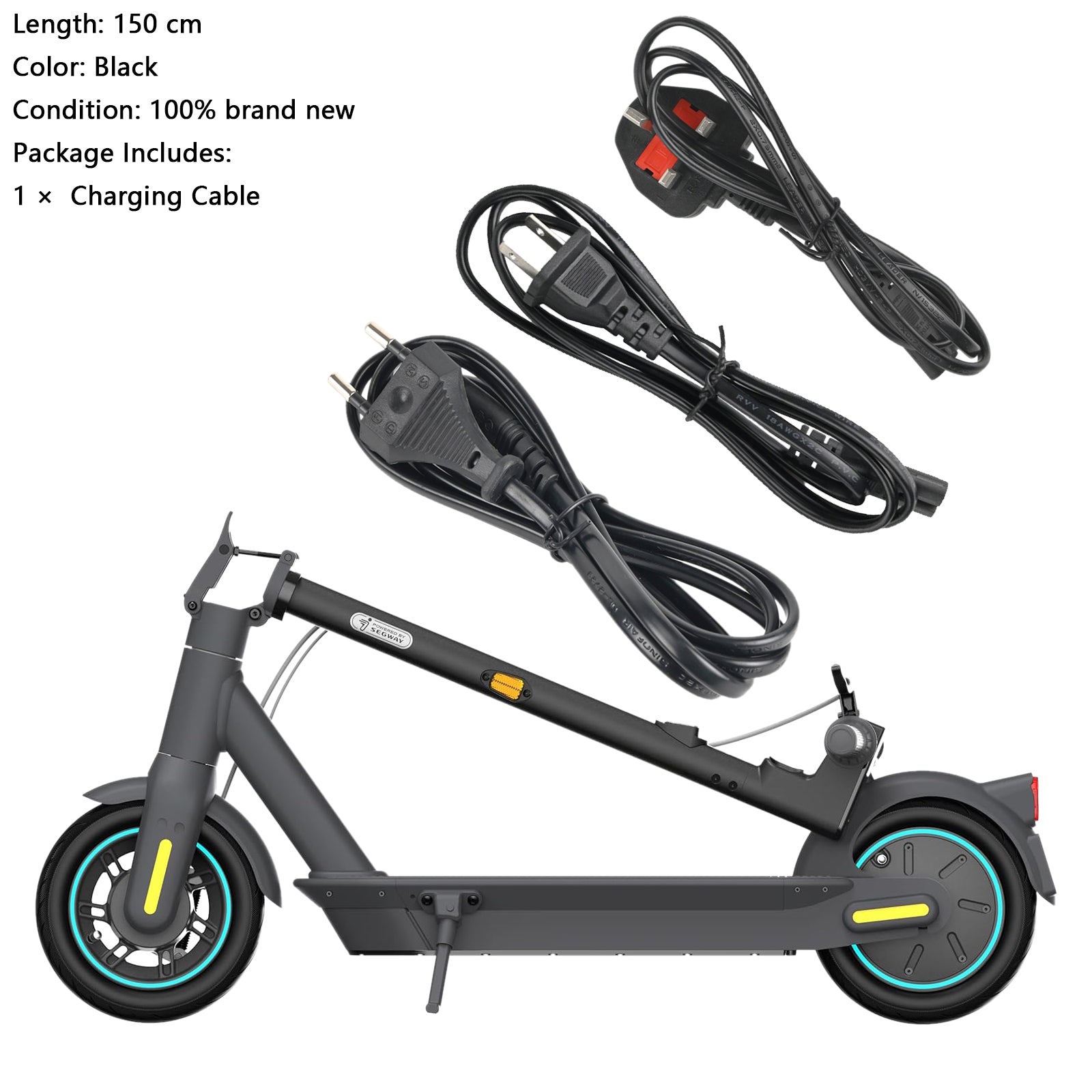 Cabo de carregamento para Segway Ninebot Max Electric Scooter G2/G30/G30P/P65/P100S