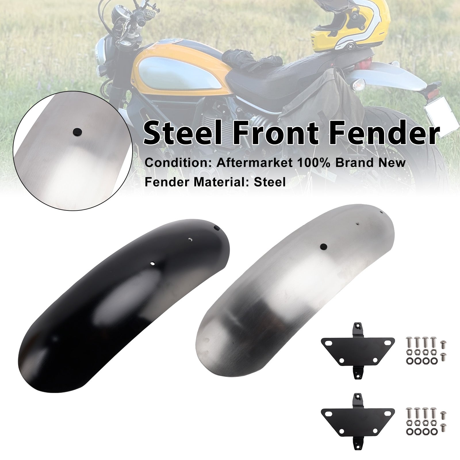 2018-2025 For Ducati Scrambler 1100 ( PRO/Sport/Spezial/ Dark PRO/Sport PRO ) Steel Front Fender Mudguard
