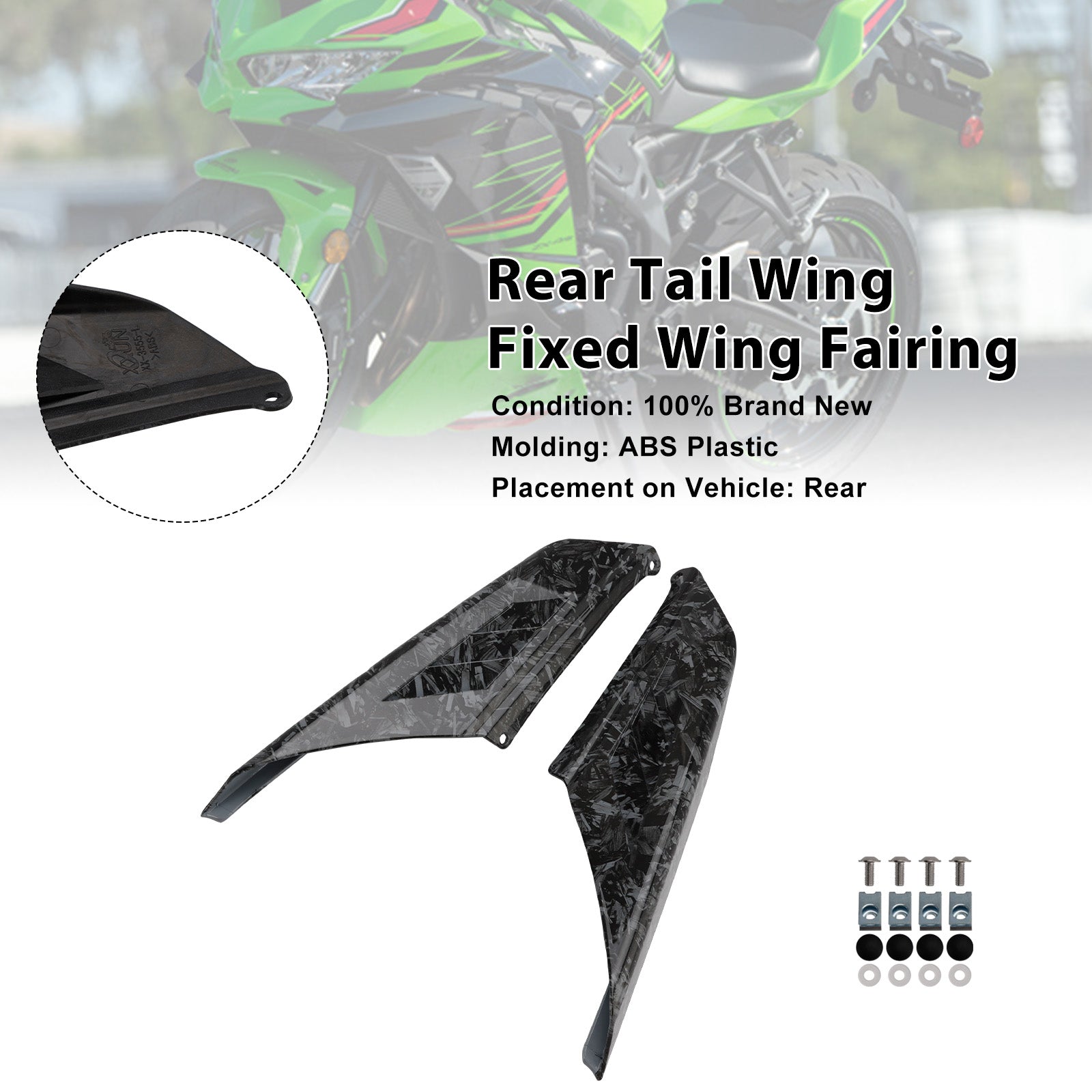 2023-2025 Kawasaki NINJA ZX-4R ZX-4RR Carénage d'aile arrière à aile fixe