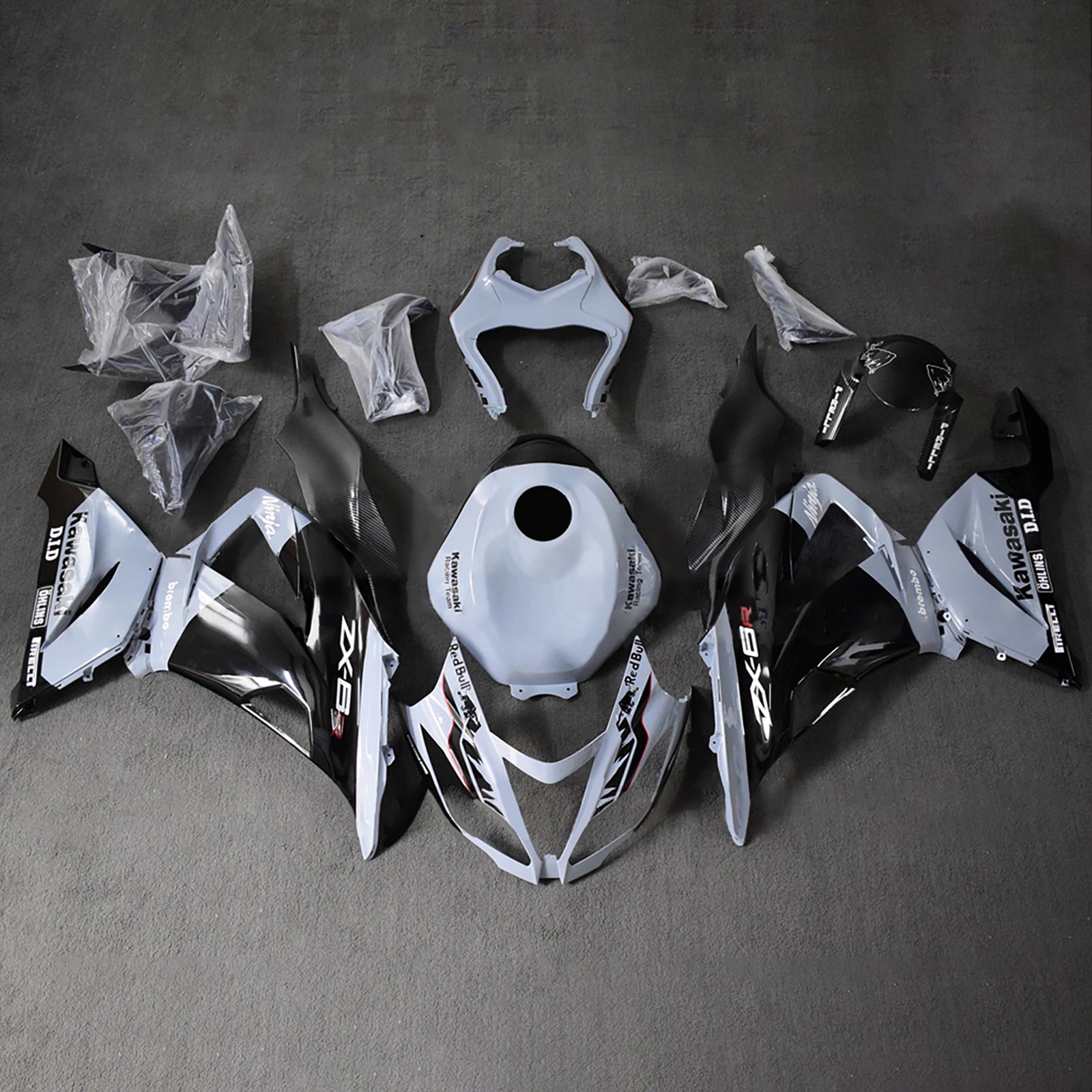 Kit carena iniezione carrozzeria in plastica ABS adatta per Kawasaki ZX6R 636 2013-2018