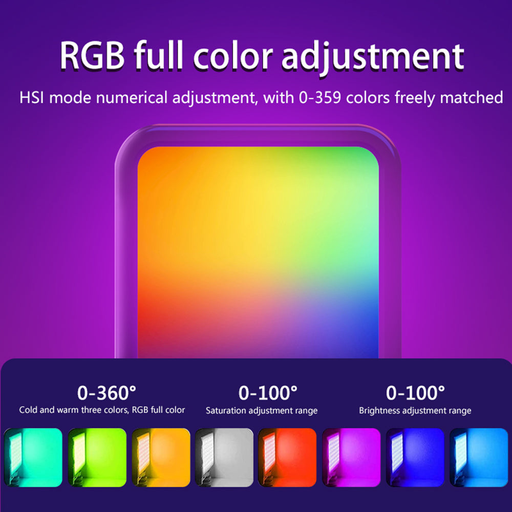 Pocket RGB Full Color 3000-9000K LED-videolamp Fotografie Invullamp VLog