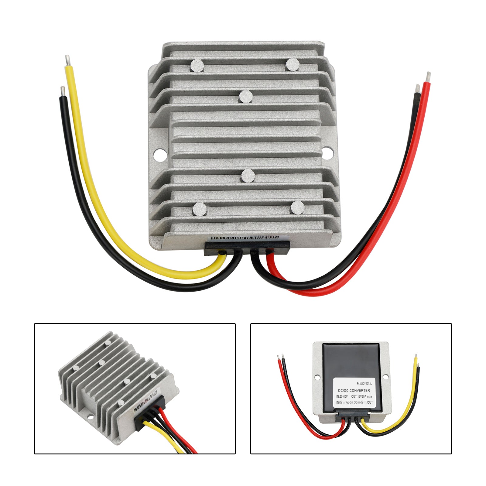 Vanntett DC 20-60V til 12V 20A 240W Step-Down Strømforsyningsomformer Regulator