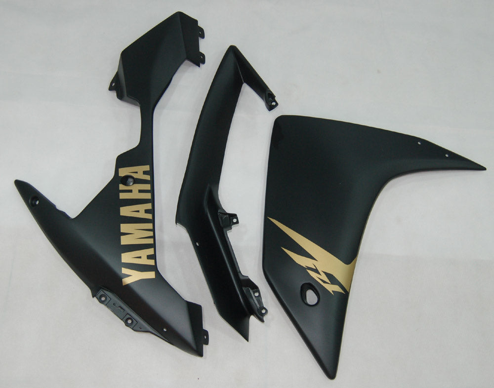 2007-2008 Yamaha YZF-R1 zwart mat en goud racestroomlijnkappen algemeen