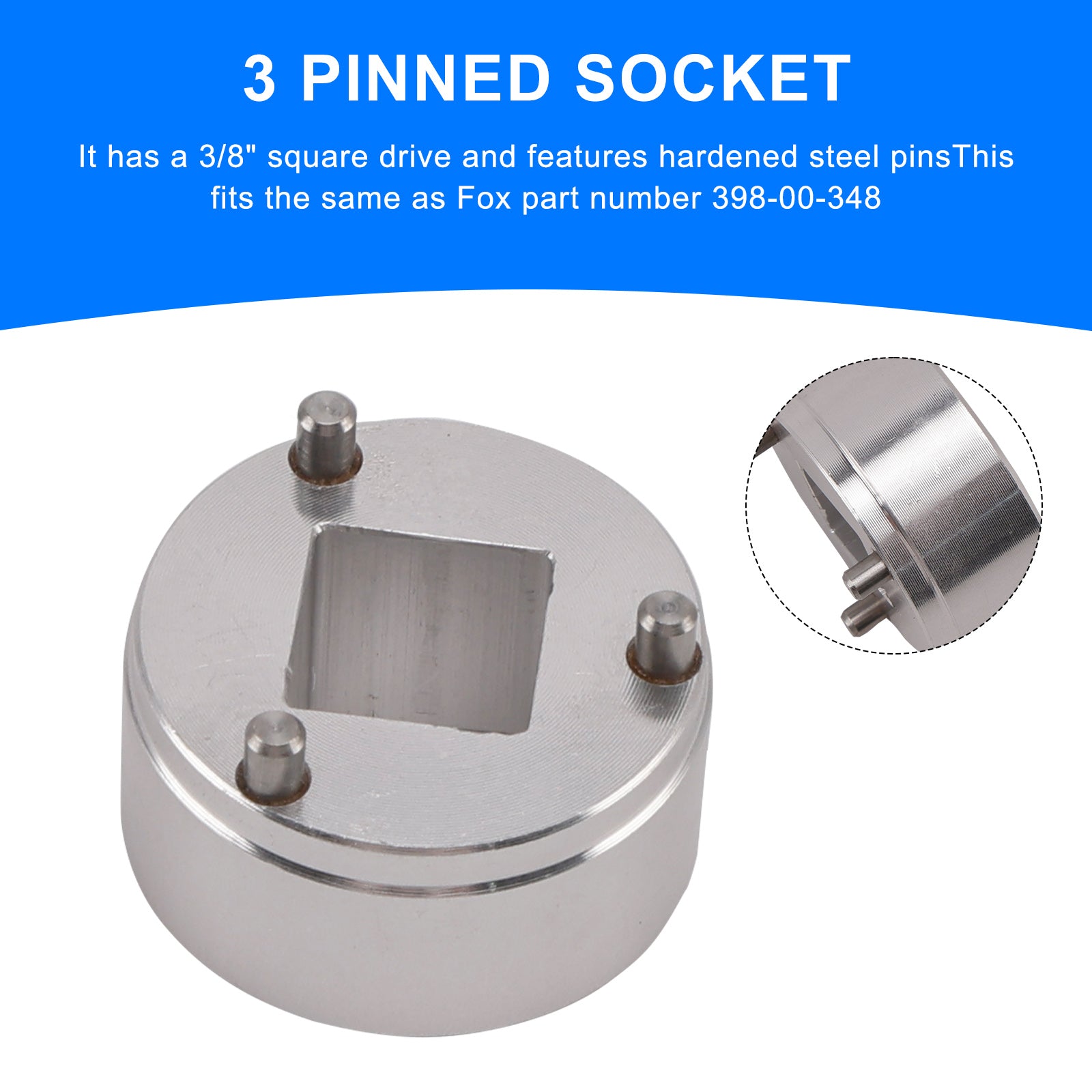 Outil de douille de fourche pour retrait du piston intérieur Fox CTD à 3 broches - comme 398-00-348