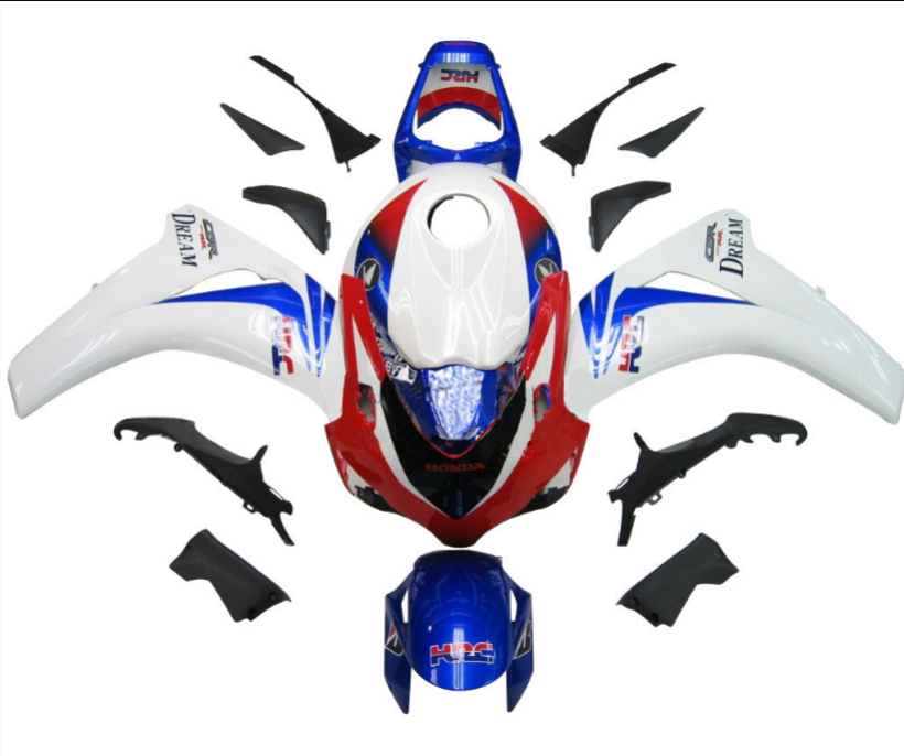 2008-2011 Honda CBR 1000 RR Red Whit Blue HRC Racing Fairings Generic