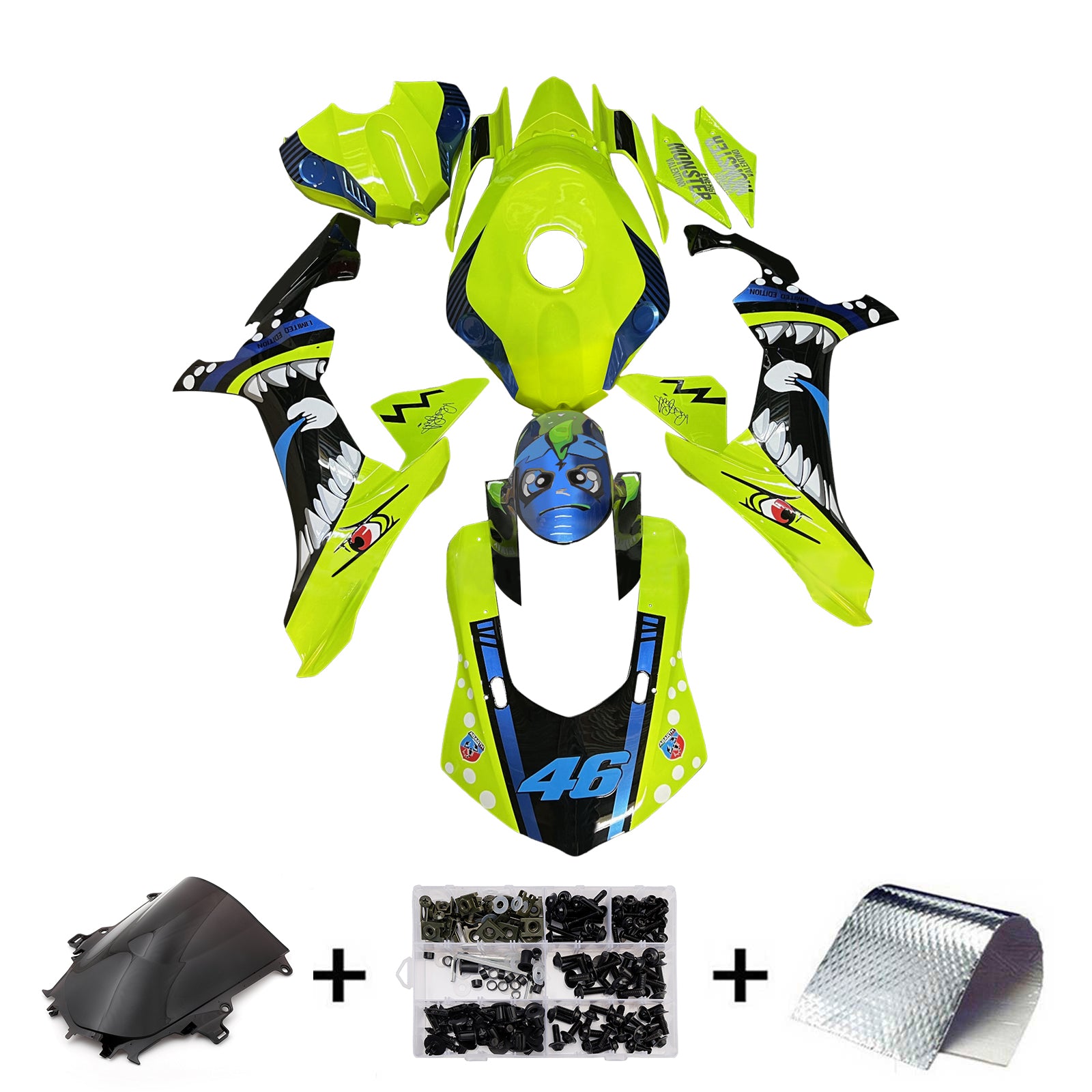 Kit de carénage d'injection carrosserie plastique ABS pour Yamaha YZFR1 YZF-R1 2015-2019