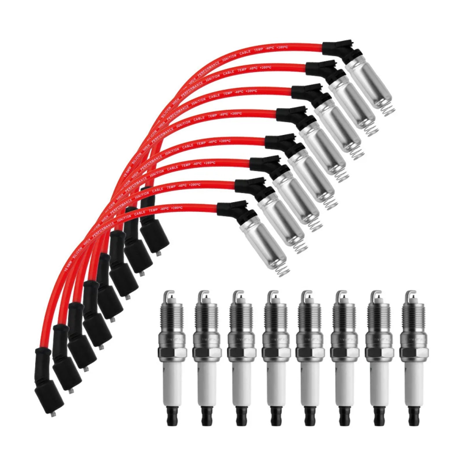 2007-2008 Chevrolet Suburban 2500 6.0L V8 Spark Plugs +Wires 10.5mm Set 19299585 8Pcs