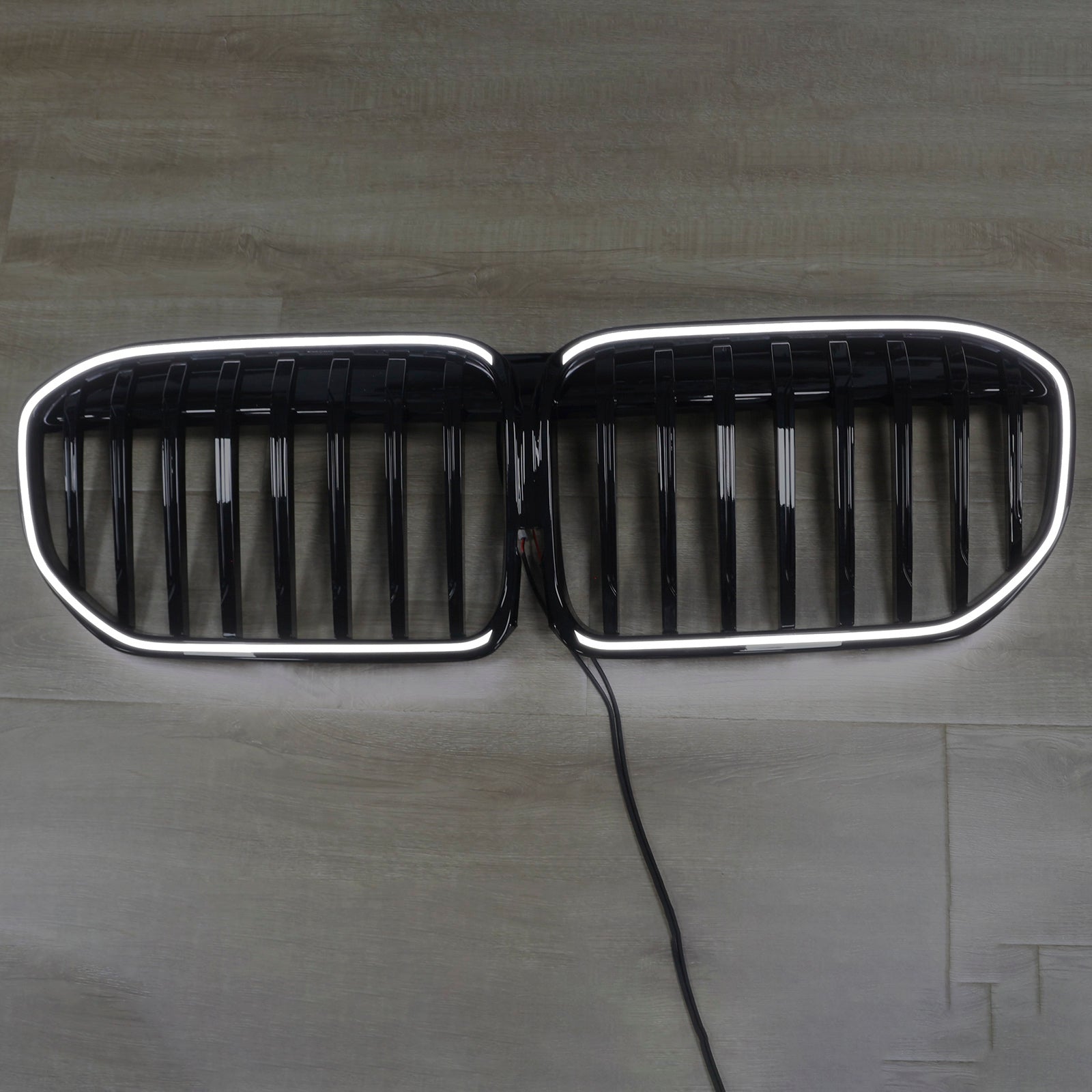 2019-2022 BMW 7 Series G12 Long-Wheelbase Version Facelift Single Slat Gloss Black Front Grill Grille