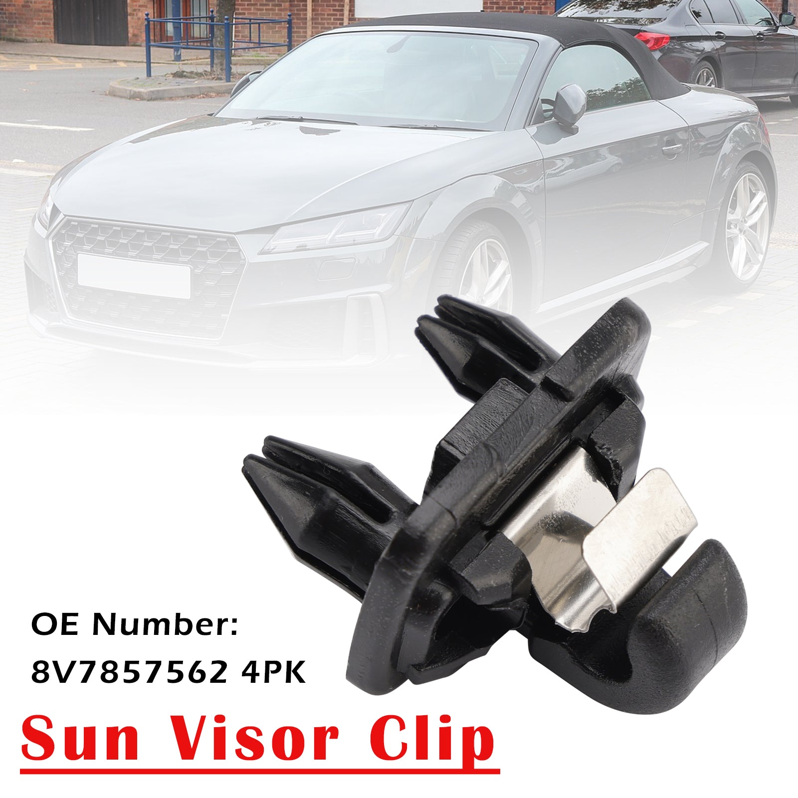 Sun Visor Clip 8V7857562 4PK For Audi A3 A5 Cabriolet TT Roadster 2017-2019