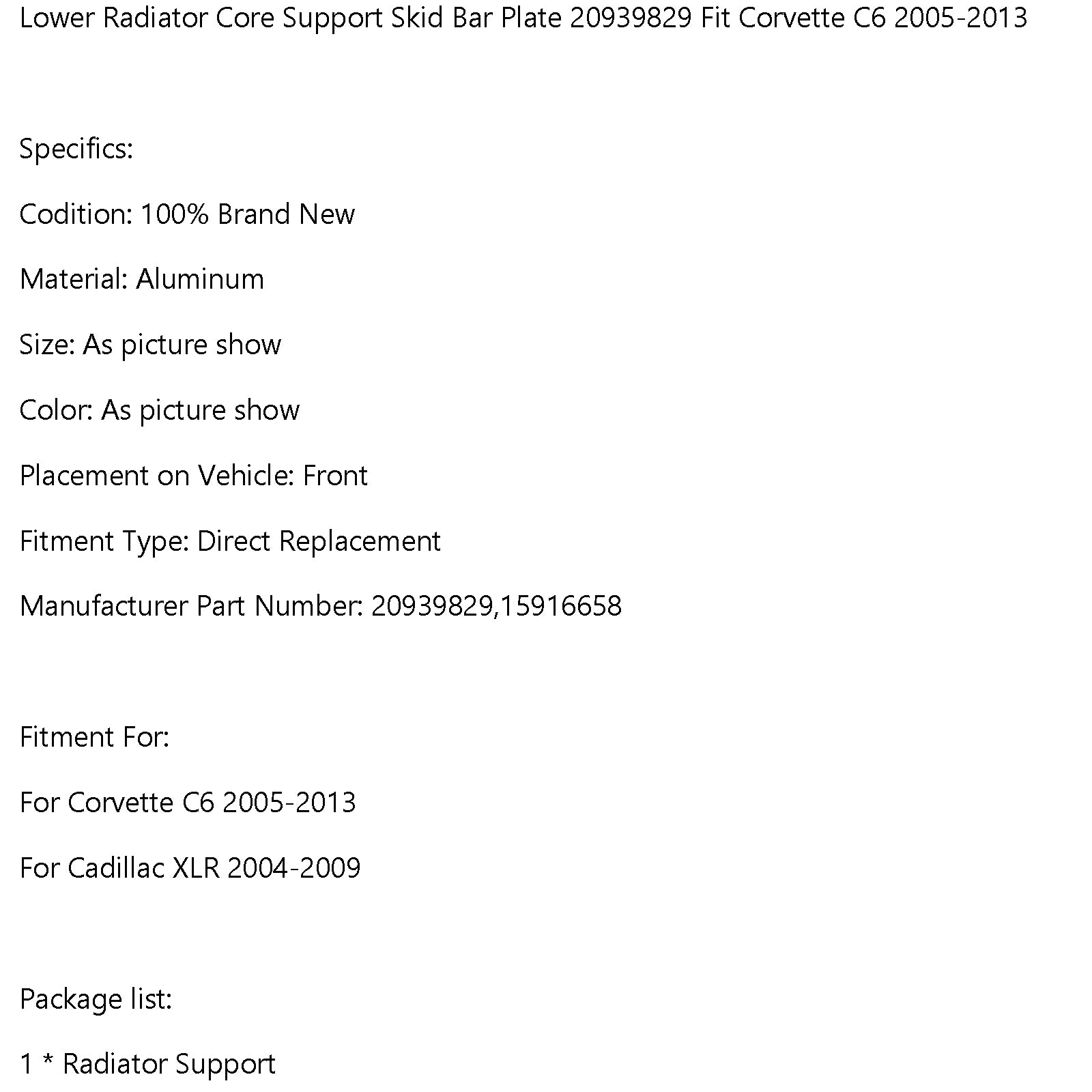 Spodná podpora jadra podpora kĺbov tyče 20939829 Fit Corvette C6 2005-2013