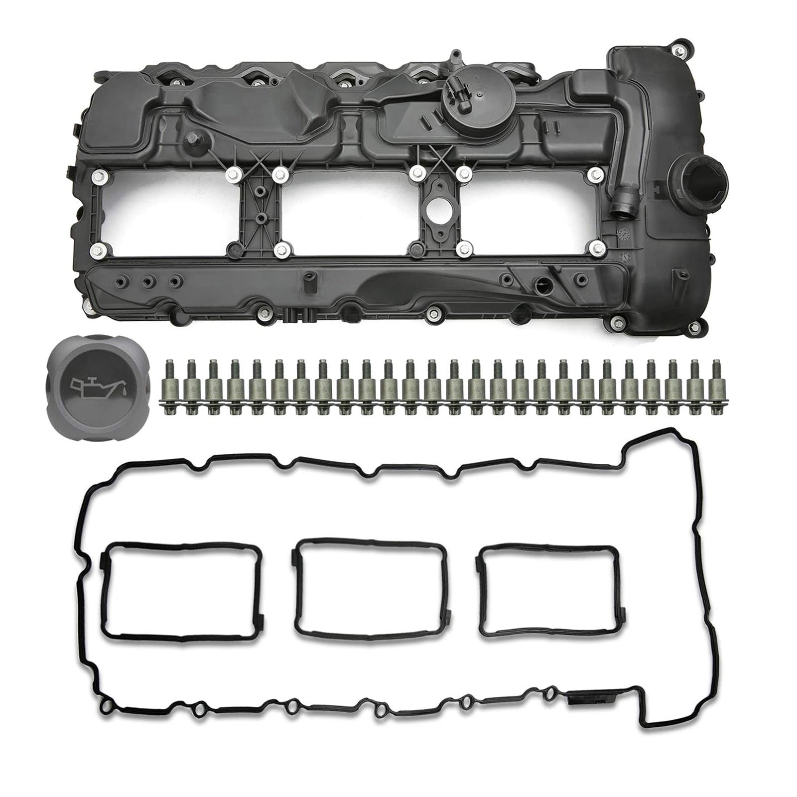 2014–2017 BMW F16 X6 xDrive35i 3.0T Couvercle de valve avec joint + capuchon 11127570292