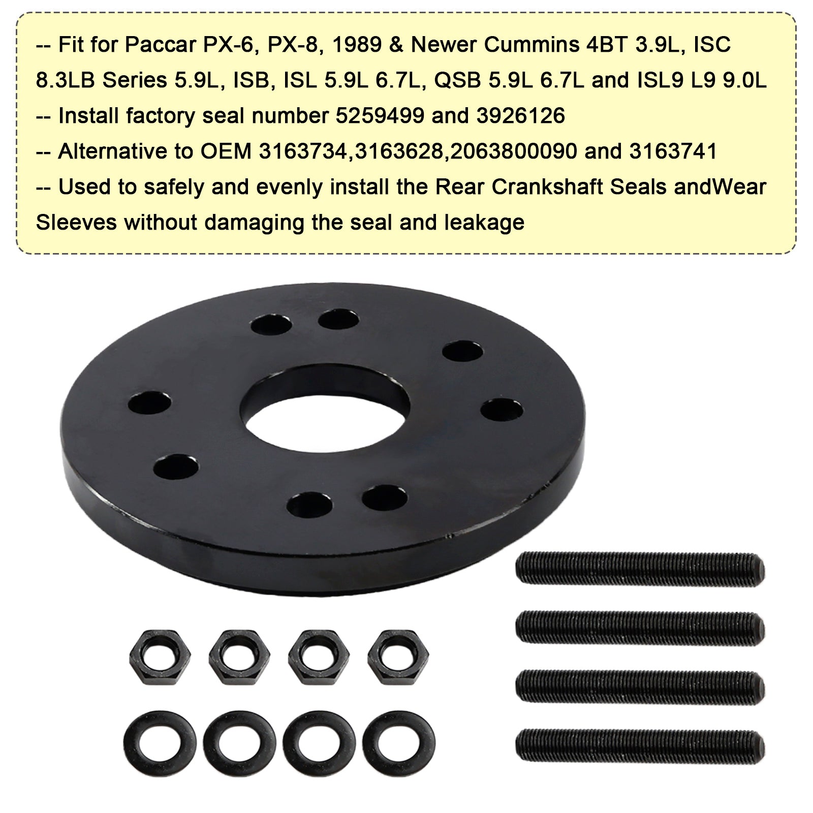 1989-2016 Cummins 3.9L 5.9L 6.7L Krukaskeerringverwijderaar voor en achter & Installatietool