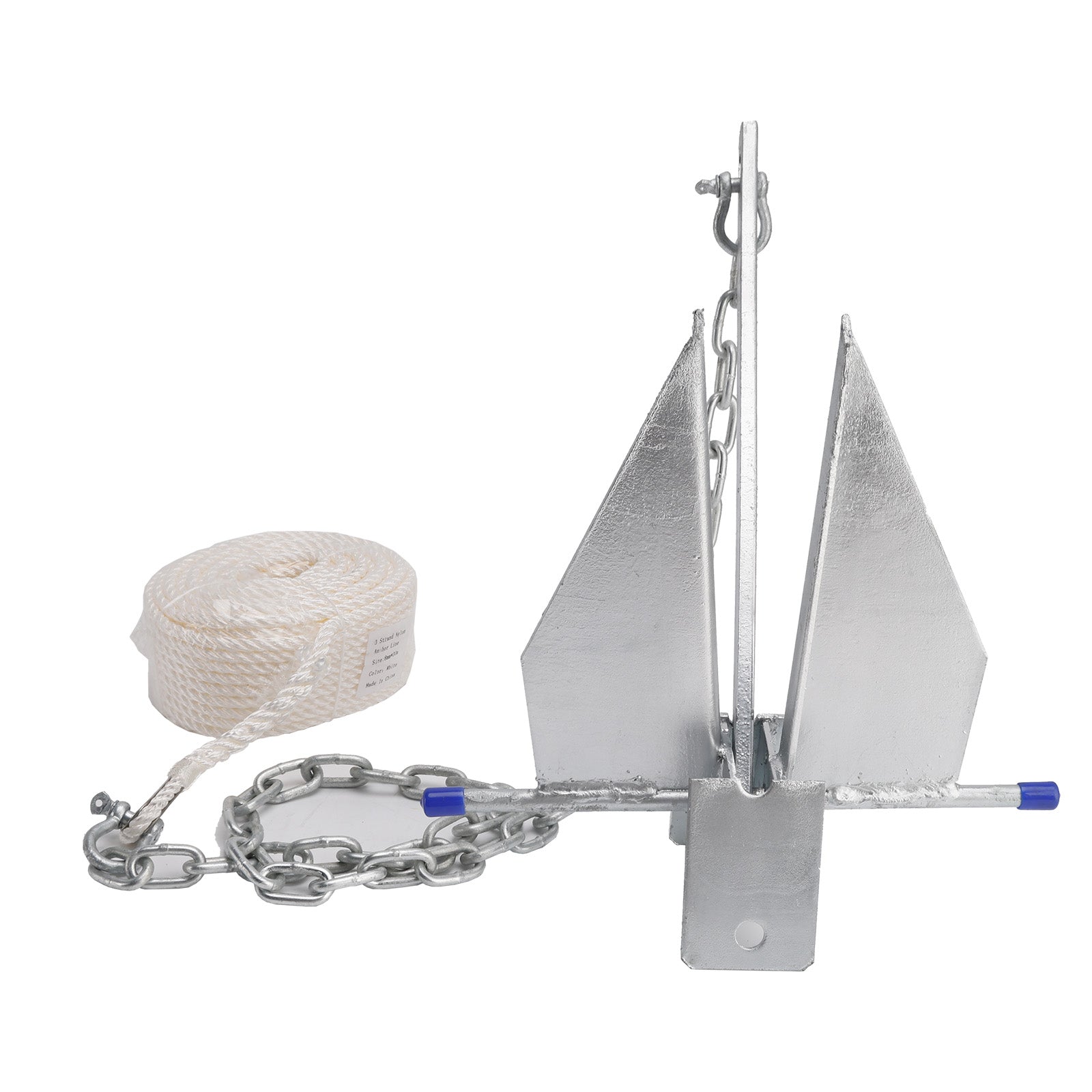 Kit gegalvaniseerd bootanker 13 lbs schuifanker & Ketting & Touw Zilver Voor Boot 13lbs